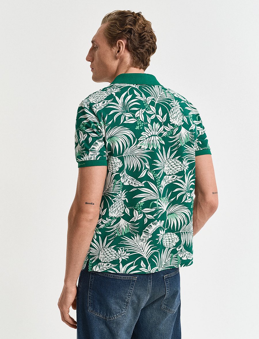 Gant - PRINTED SS POLO - kurzärmelig - deep green - 2