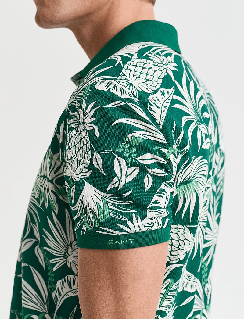 GANT - PRINTED SS POLO - krótki rękaw - deep green - 3
