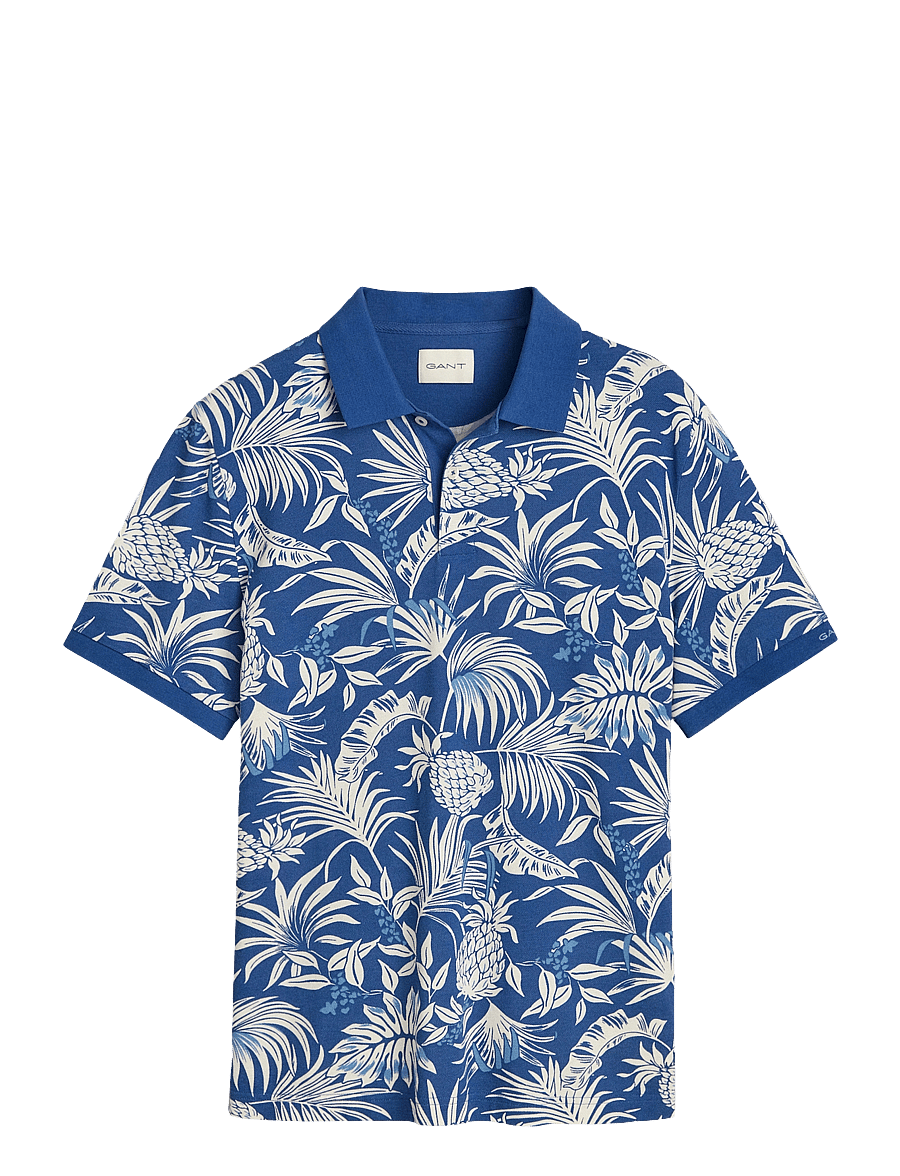 Gant - PRINTED SS POLO - kurzärmelig - rich blue - 1