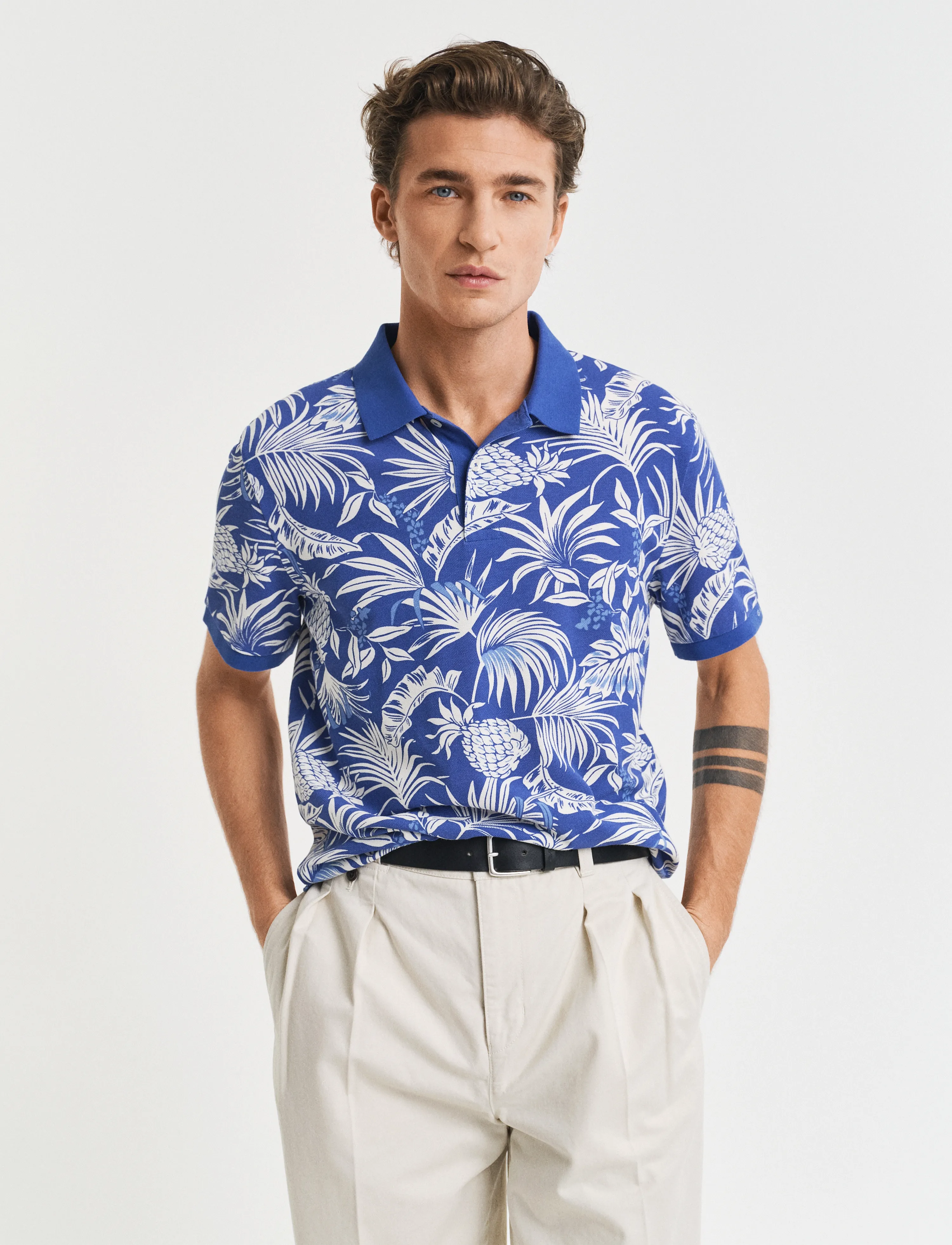 Gant PRINTED SS POLO - Gant - RICH BLUE / blue