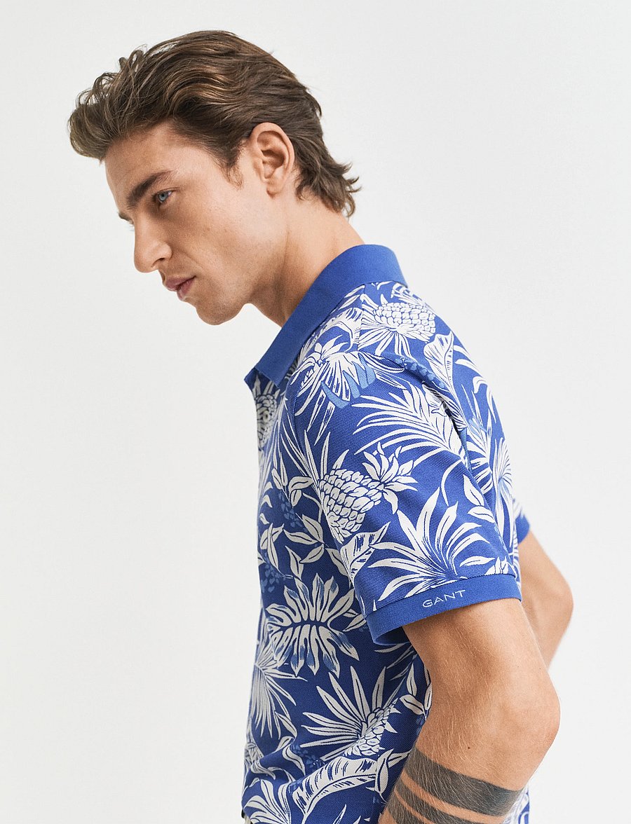 Gant - PRINTED SS POLO - kurzärmelig - rich blue - 3