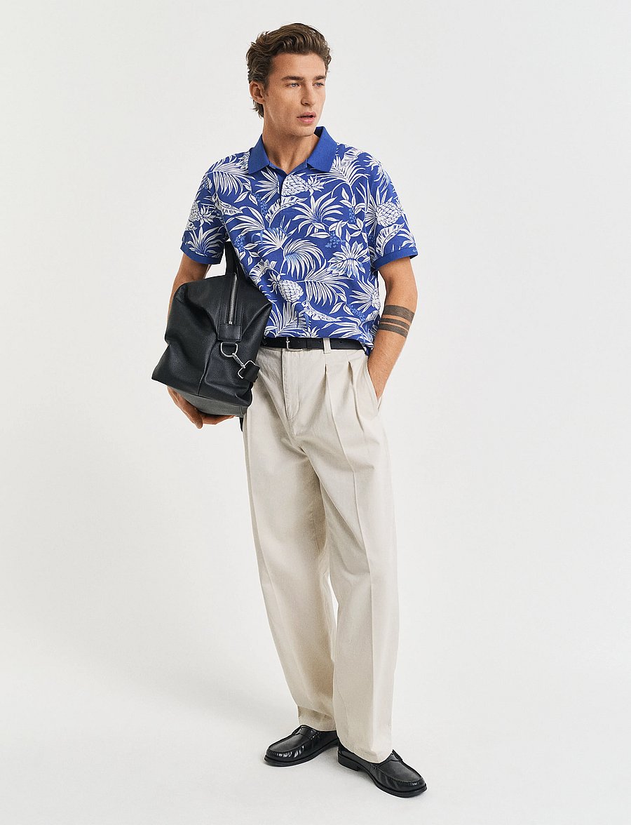 Gant - PRINTED SS POLO - kurzärmelig - rich blue - 4