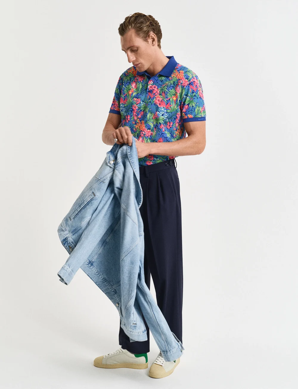 GANT - PRINTED SS POLO - kortærmede poloer - deep cobalt - 4