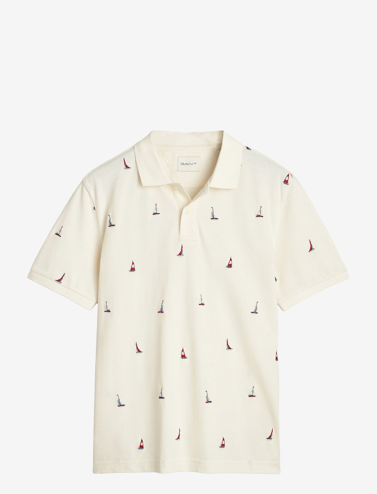 GANT - EMBROIDERED GRAPHIC POLO - kortærmede poloer - cream - 1