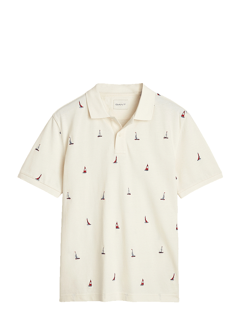 GANT - EMBROIDERED GRAPHIC POLO - kortærmede poloer - cream - 1