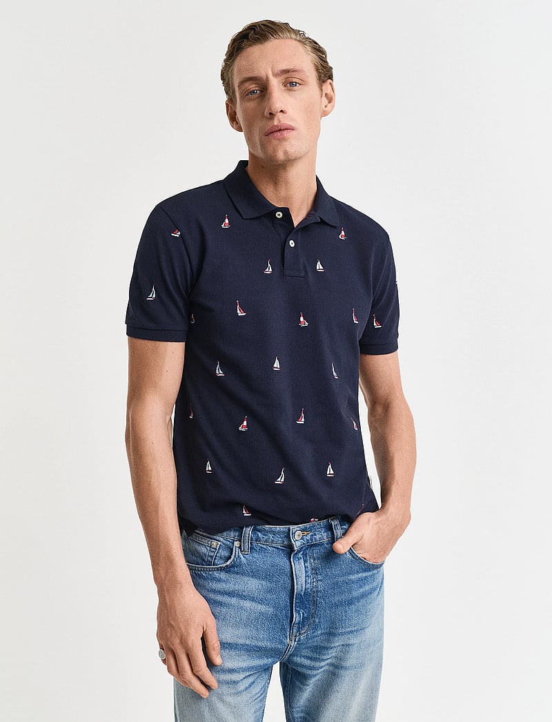 GANT - EMBROIDERED GRAPHIC POLO - evening blue - 0