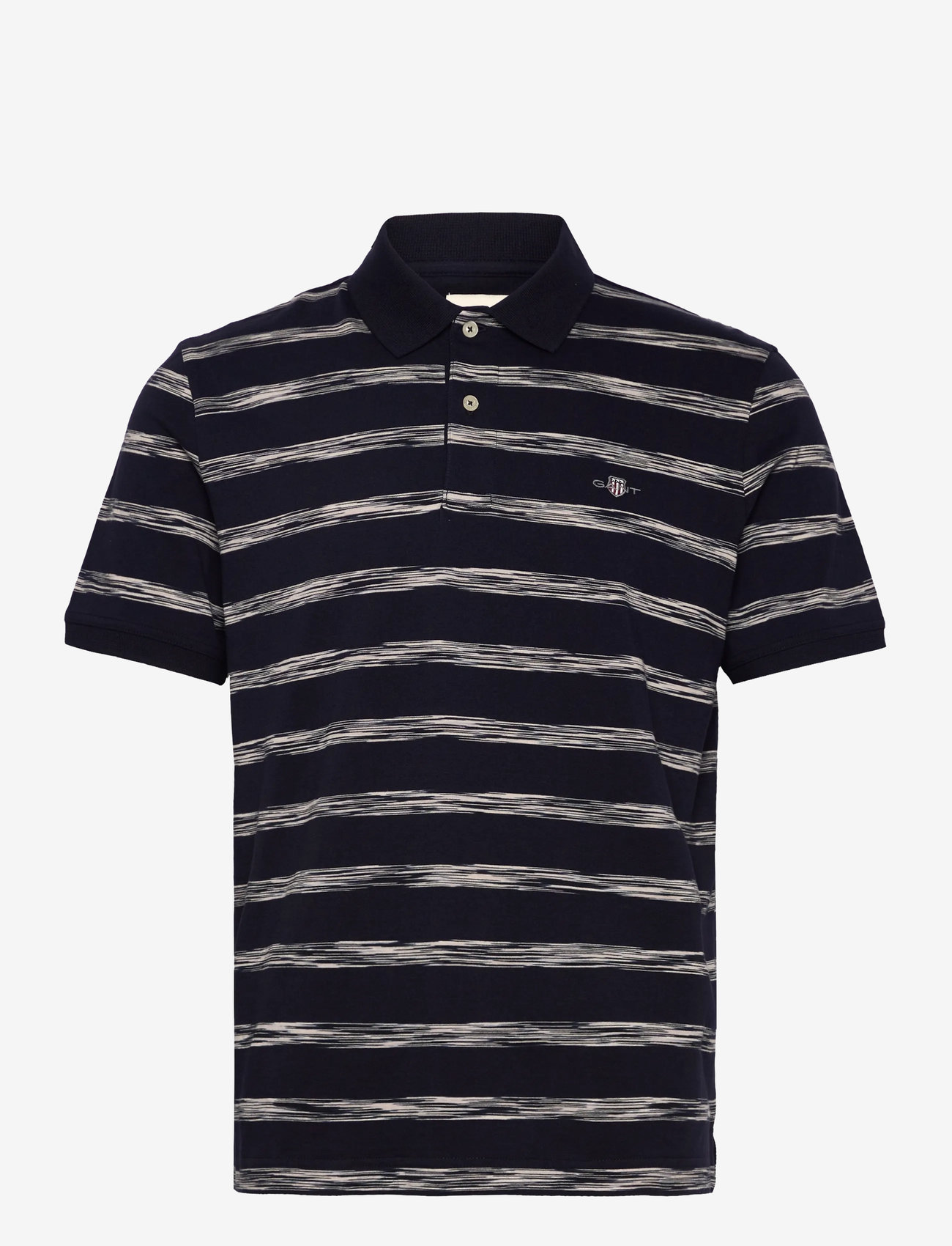 GANT - STRIPED POLO - krótki rękaw - evening blue - 0