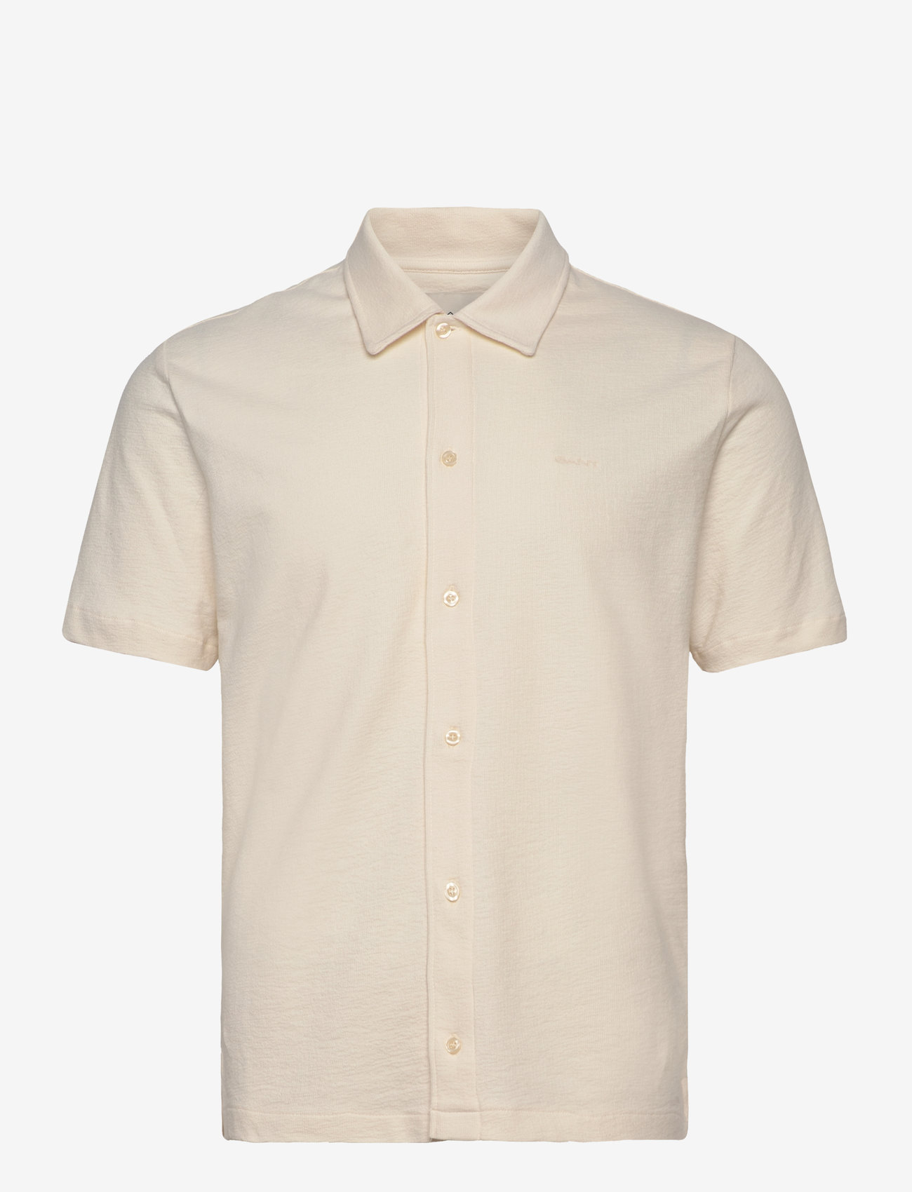 GANT - TEXTURED SS SHIRT - basic shirts - cream - 0