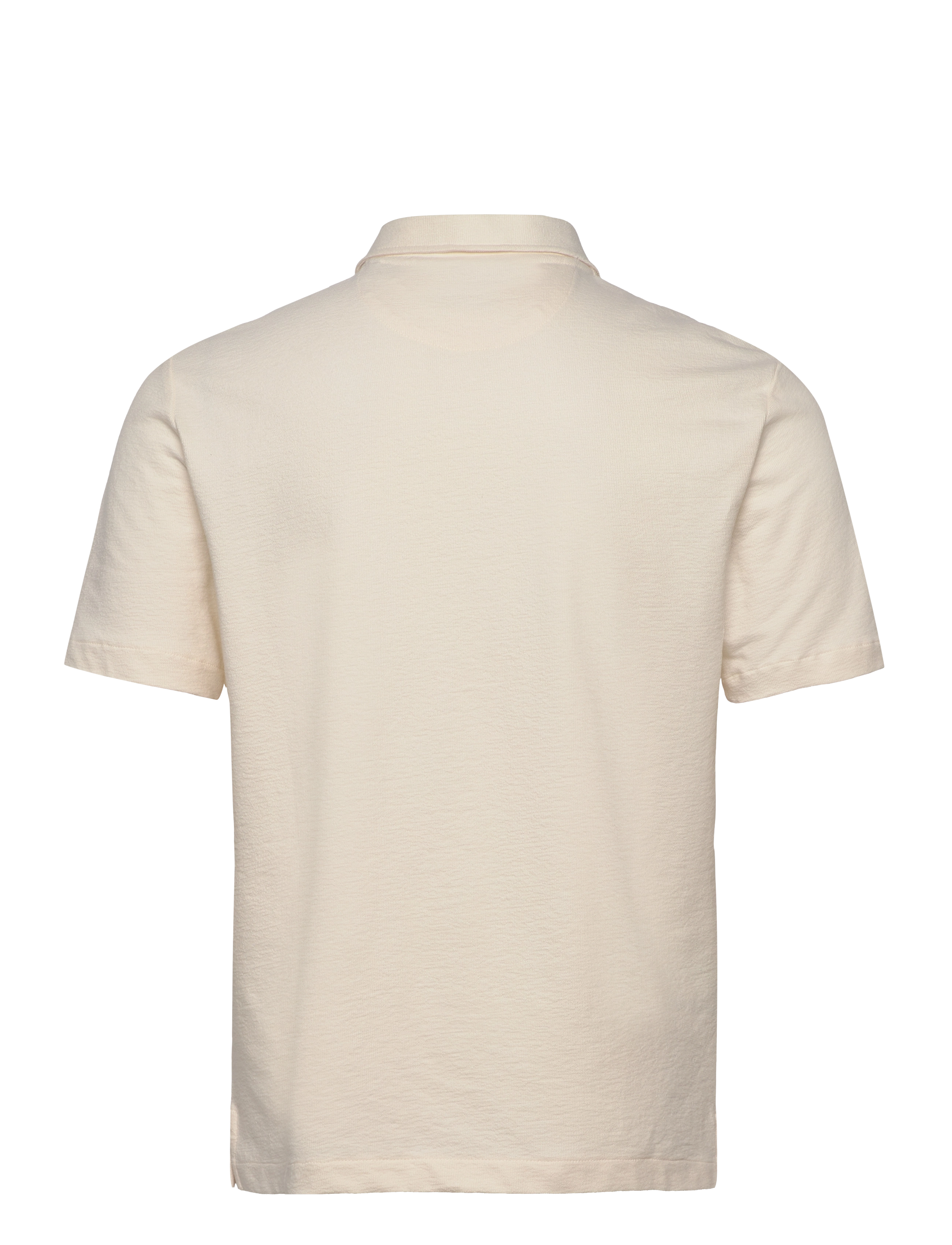 Gant - TEXTURED SS SHIRT - kortärmade skjortor - cream - 1