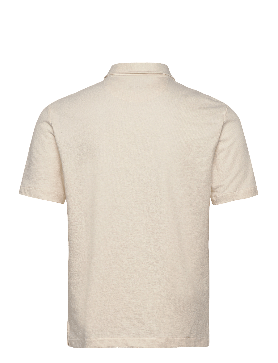 Gant - TEXTURED SS SHIRT - kurzarmhemden - cream - 1
