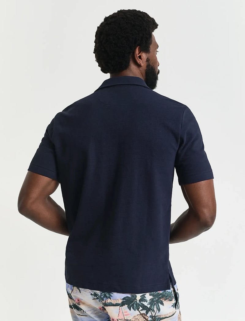 GANT - TEXTURED SS SHIRT - kortærmede skjorter - evening blue - 2