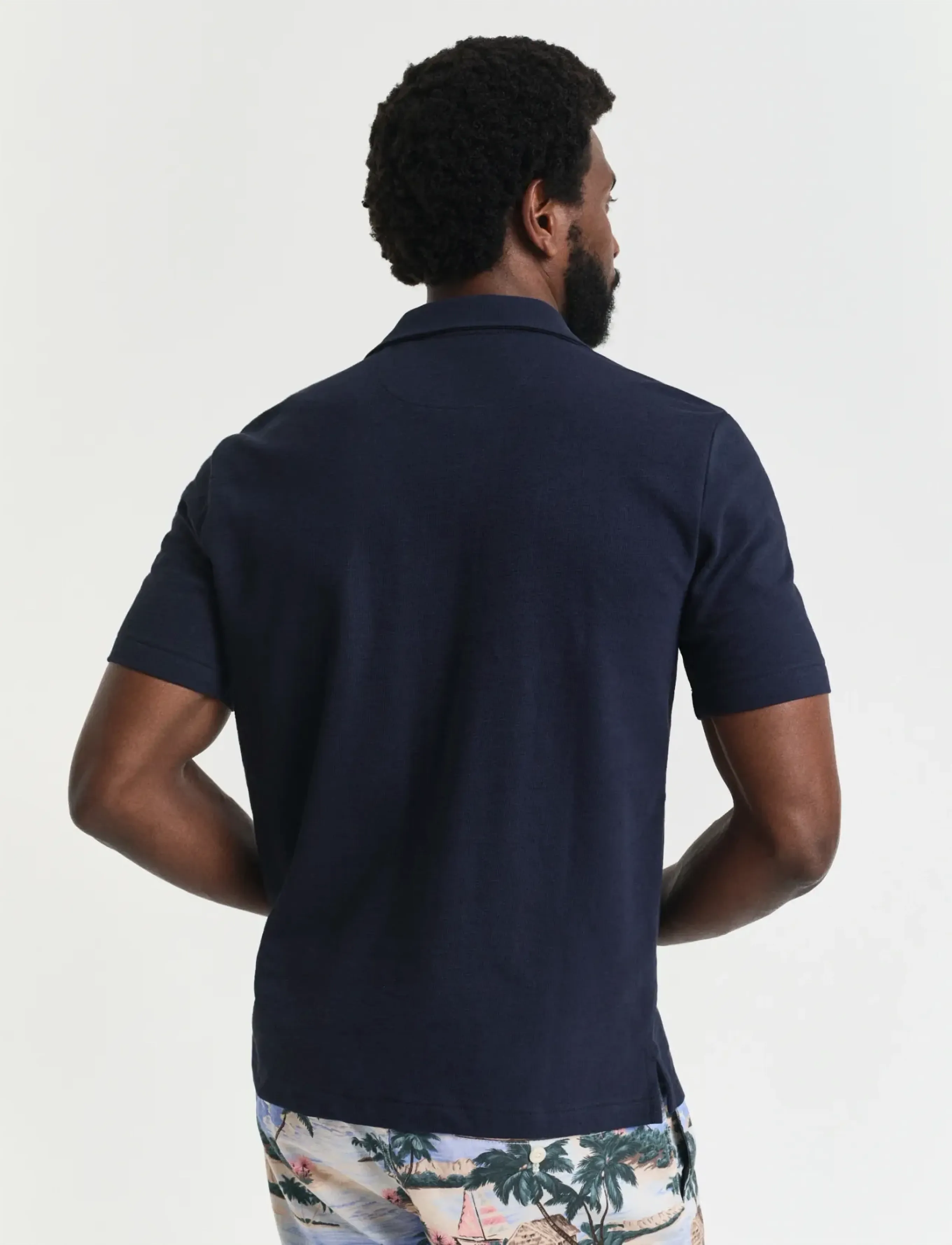 Gant - TEXTURED SS SHIRT - lühikeste varrukatega särgid - evening blue - 2