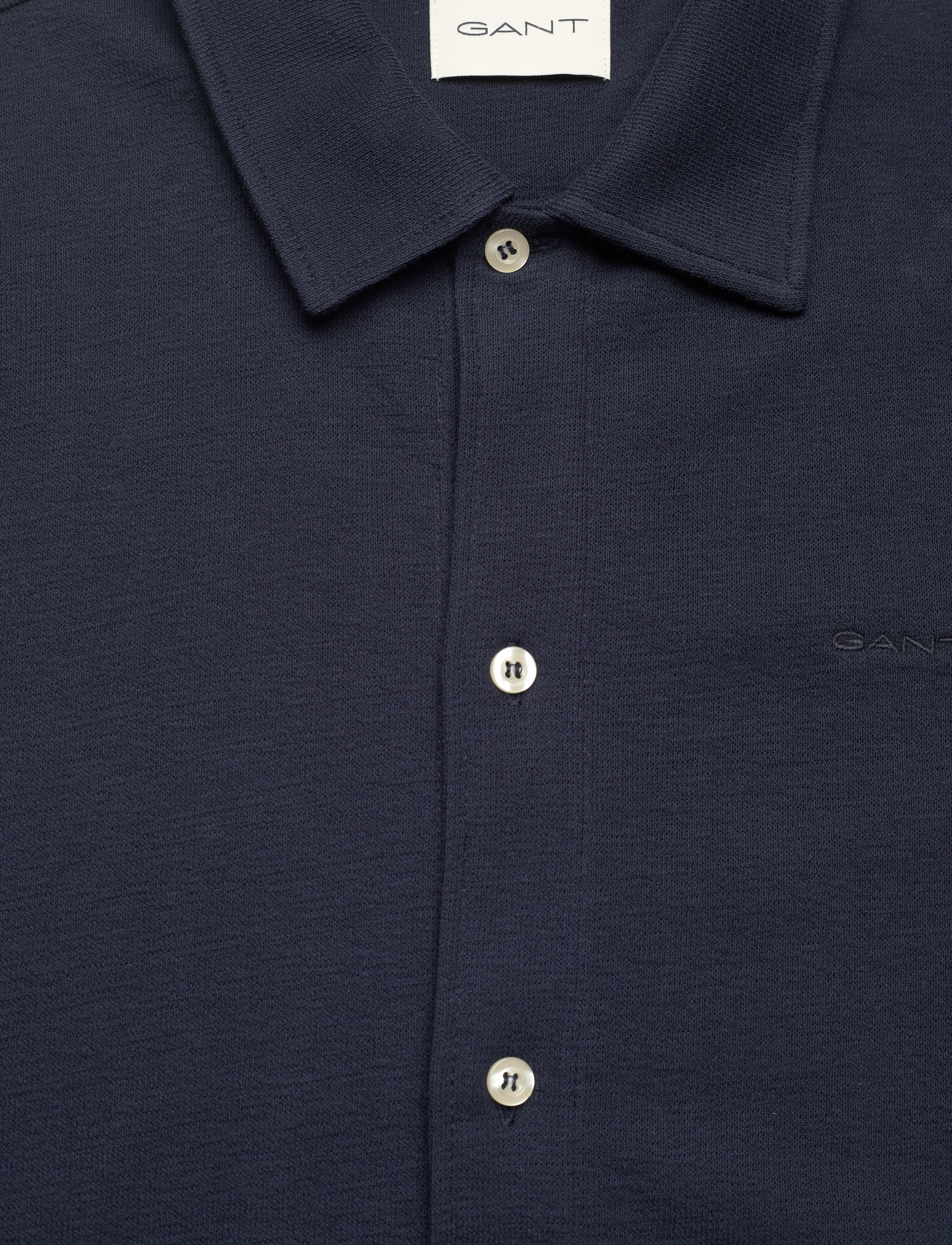 Gant - TEXTURED SS SHIRT - lühikeste varrukatega särgid - evening blue - 3