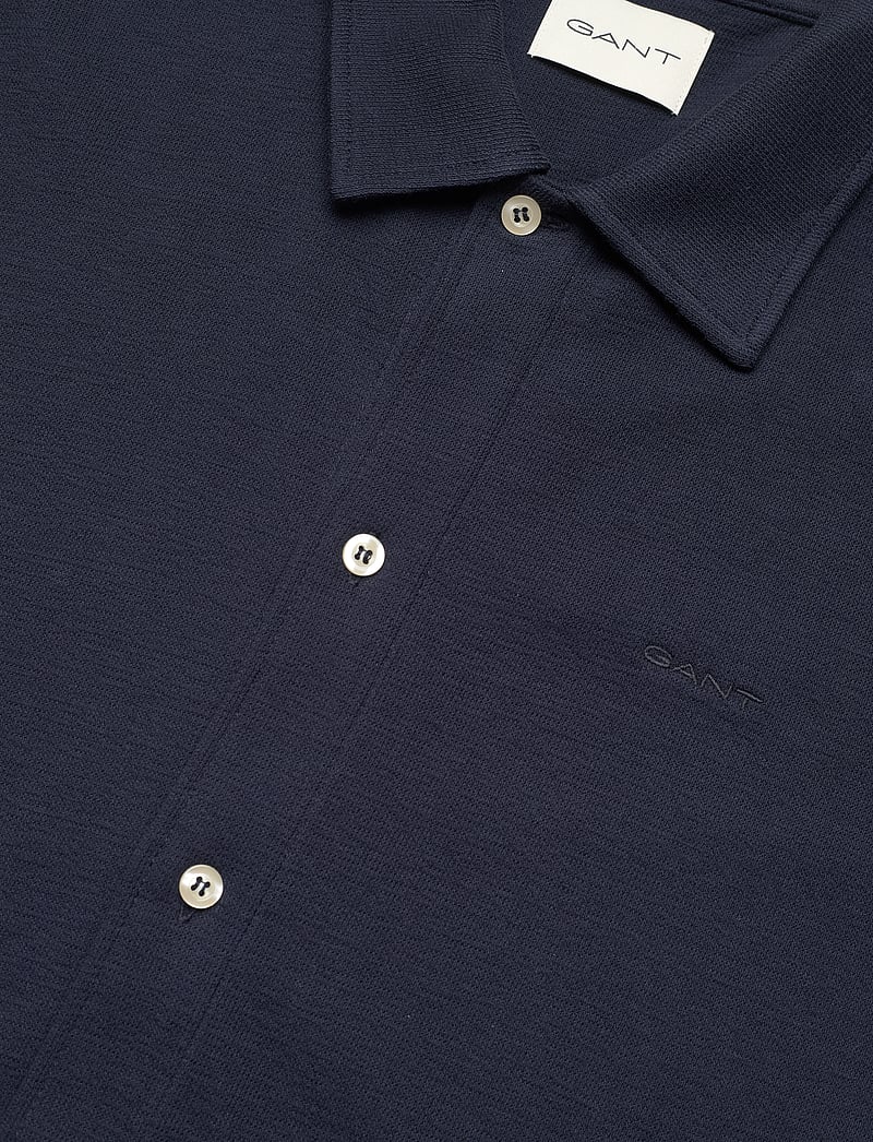 GANT - TEXTURED SS SHIRT - kortærmede skjorter - evening blue - 4