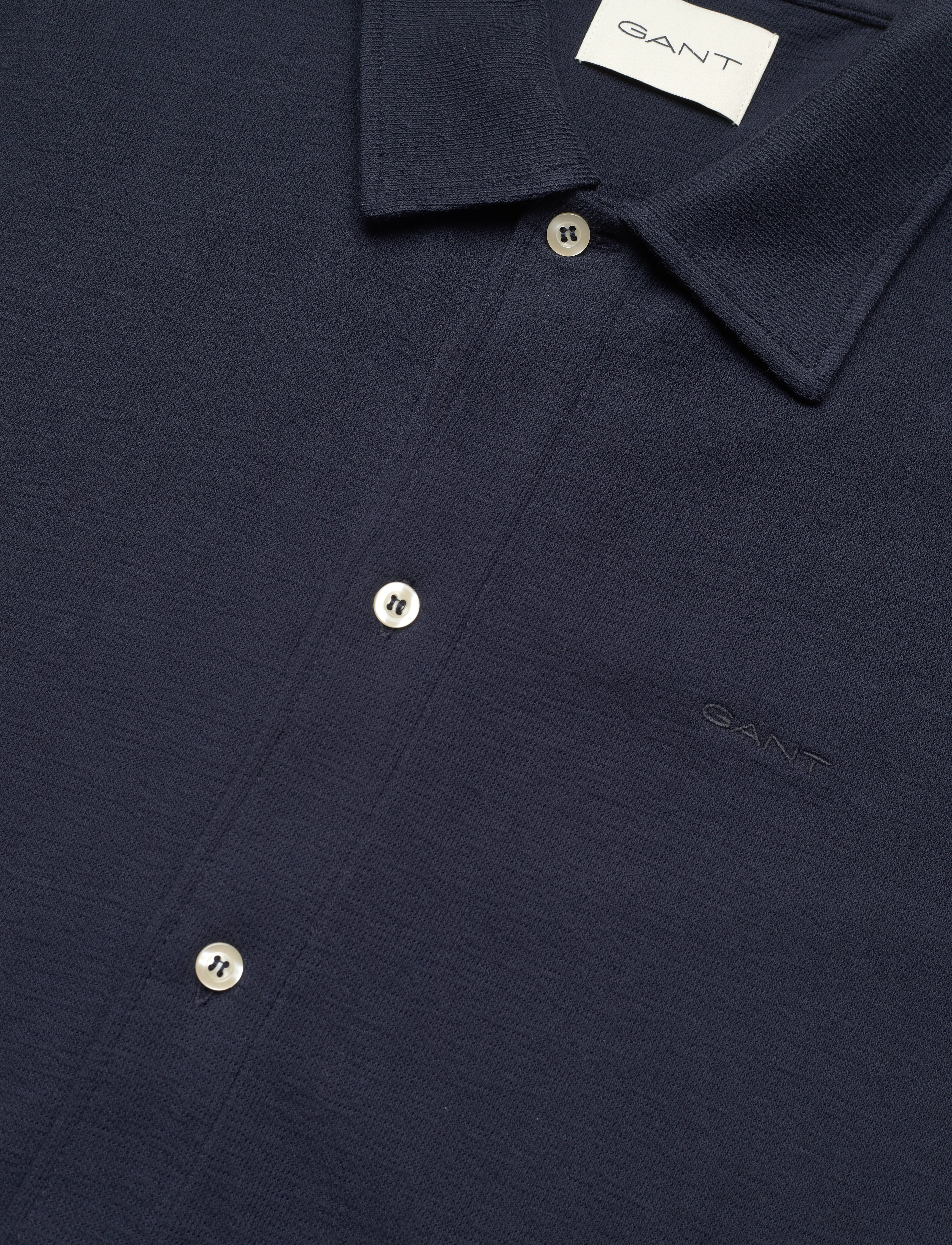 Gant - TEXTURED SS SHIRT - lühikeste varrukatega särgid - evening blue - 4