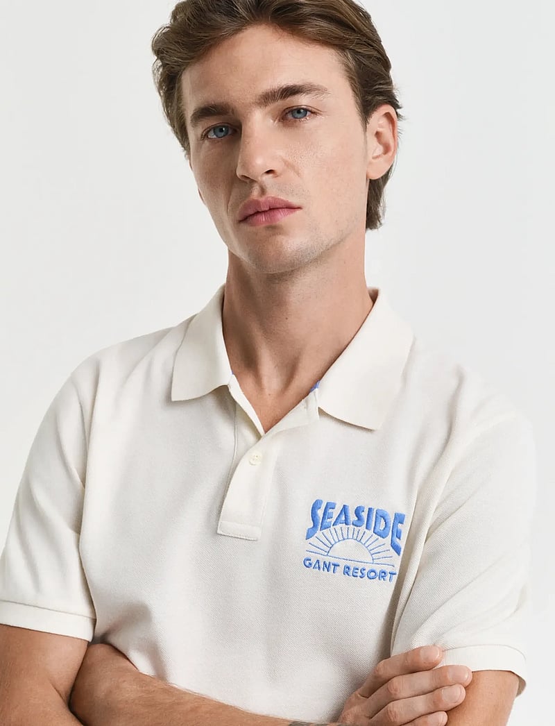 GANT - GRAPHIC SS POLO - kurzärmelig - cream - 4
