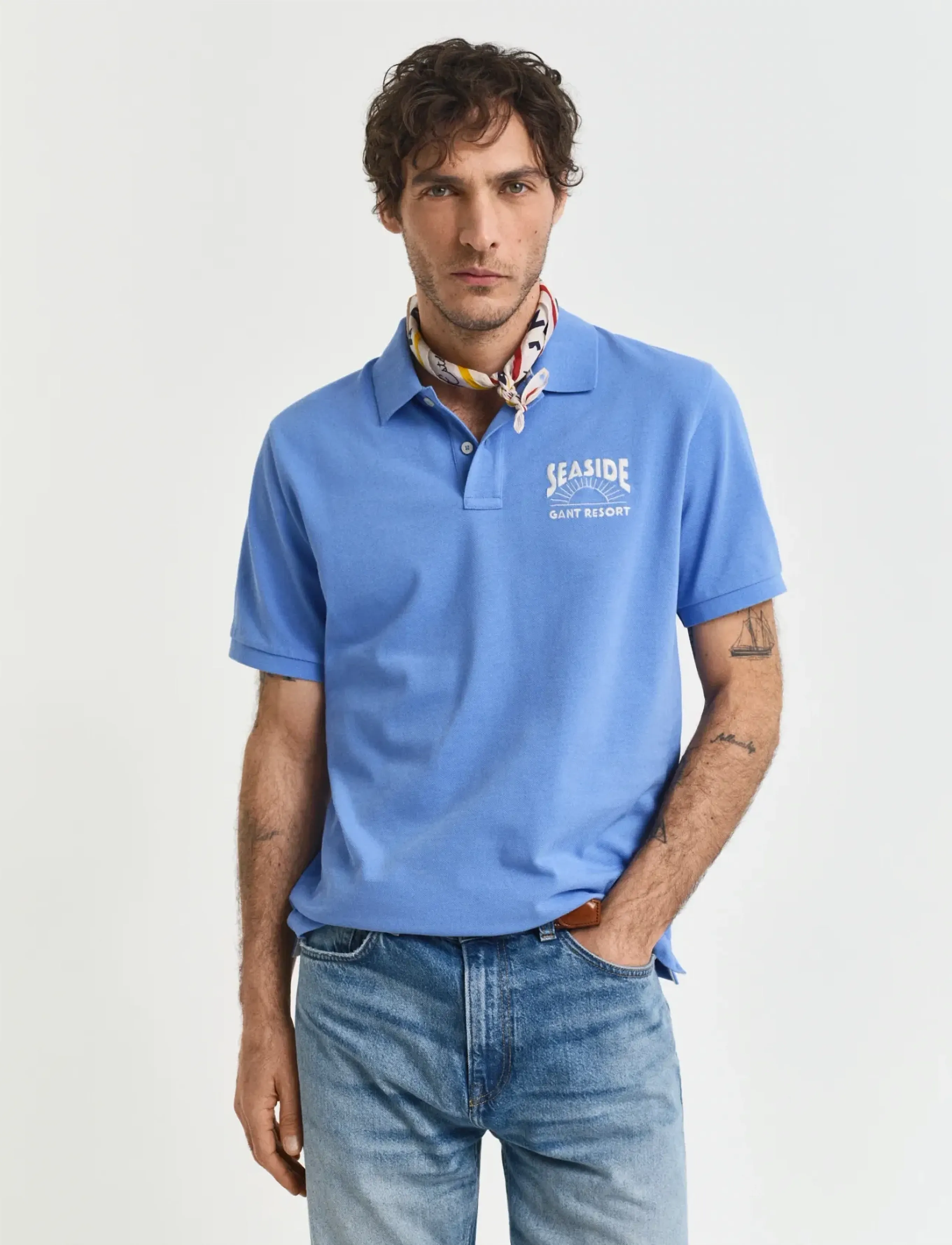 GANT GRAPHIC SS POLO - Tøj - PERFECT BLUE / blue