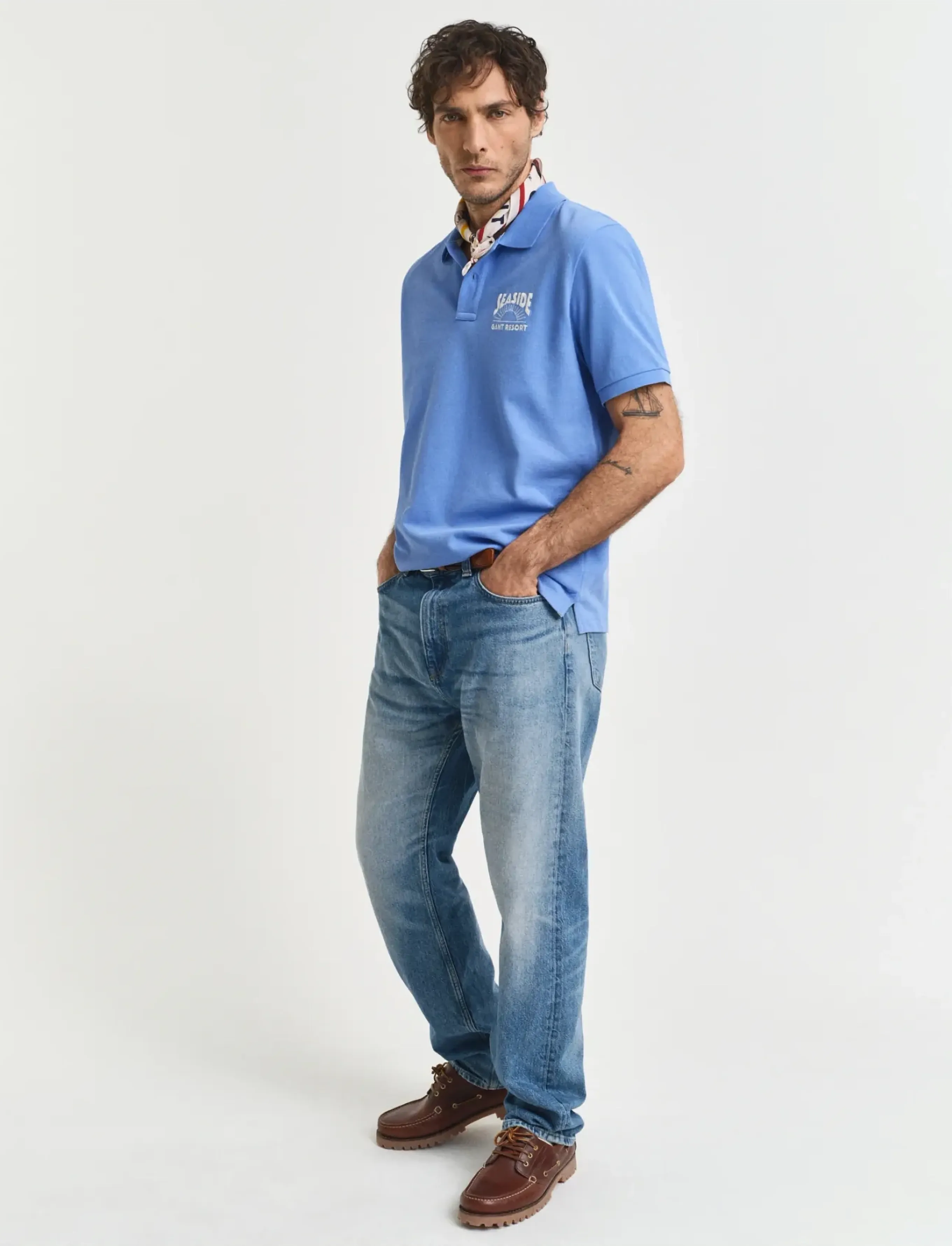 Gant - GRAPHIC SS POLO - short-sleeved polos - perfect blue - 5