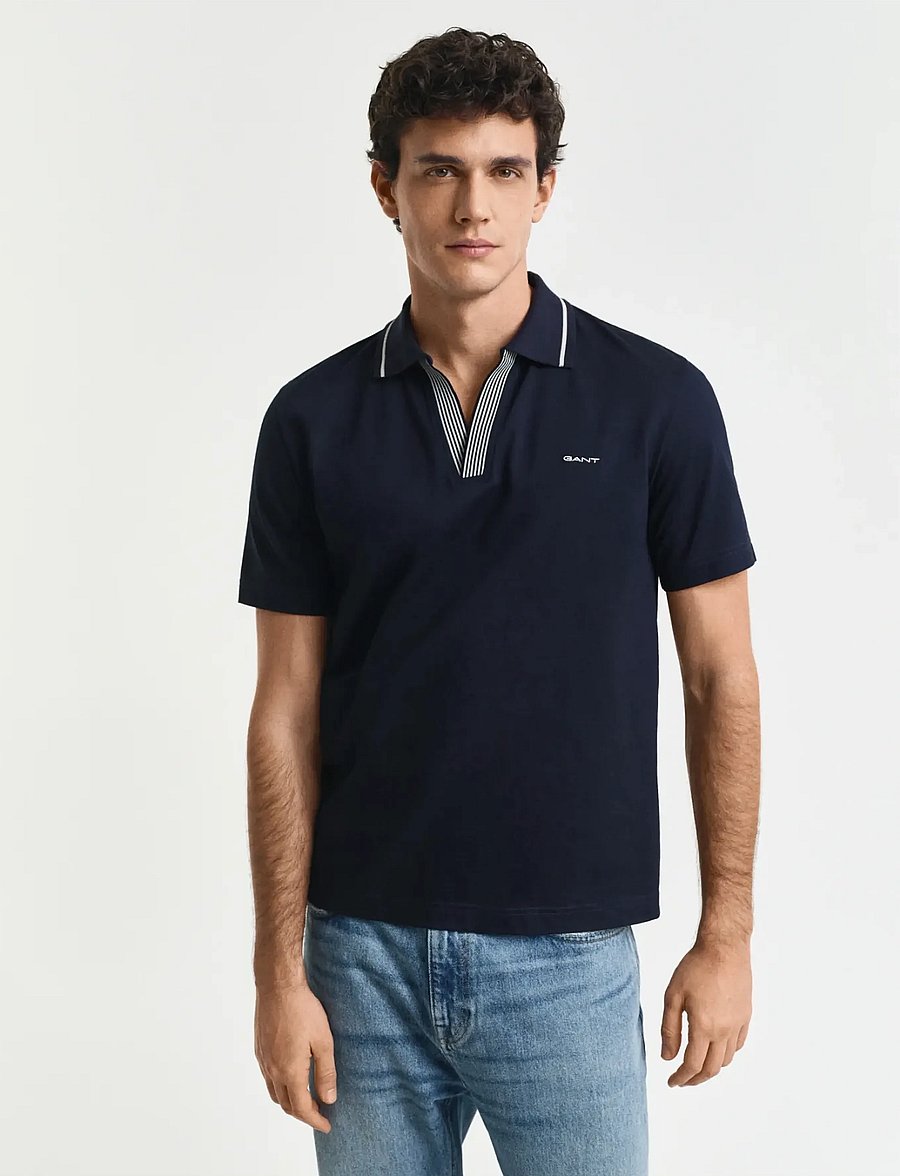 Gant - TIPPING POLO - kurzärmelig - evening blue - 0