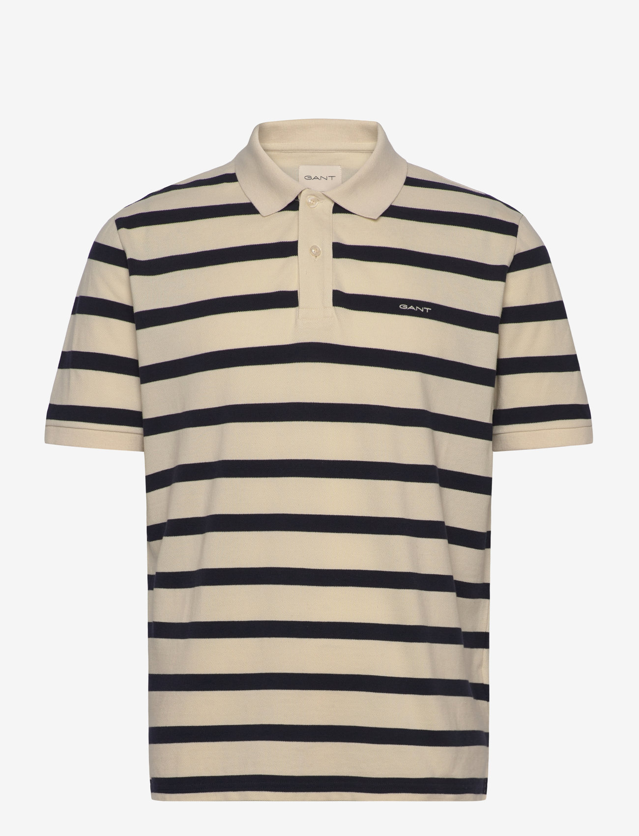 GANT - STRIPED POLO - kortærmede poloer - cream - 0