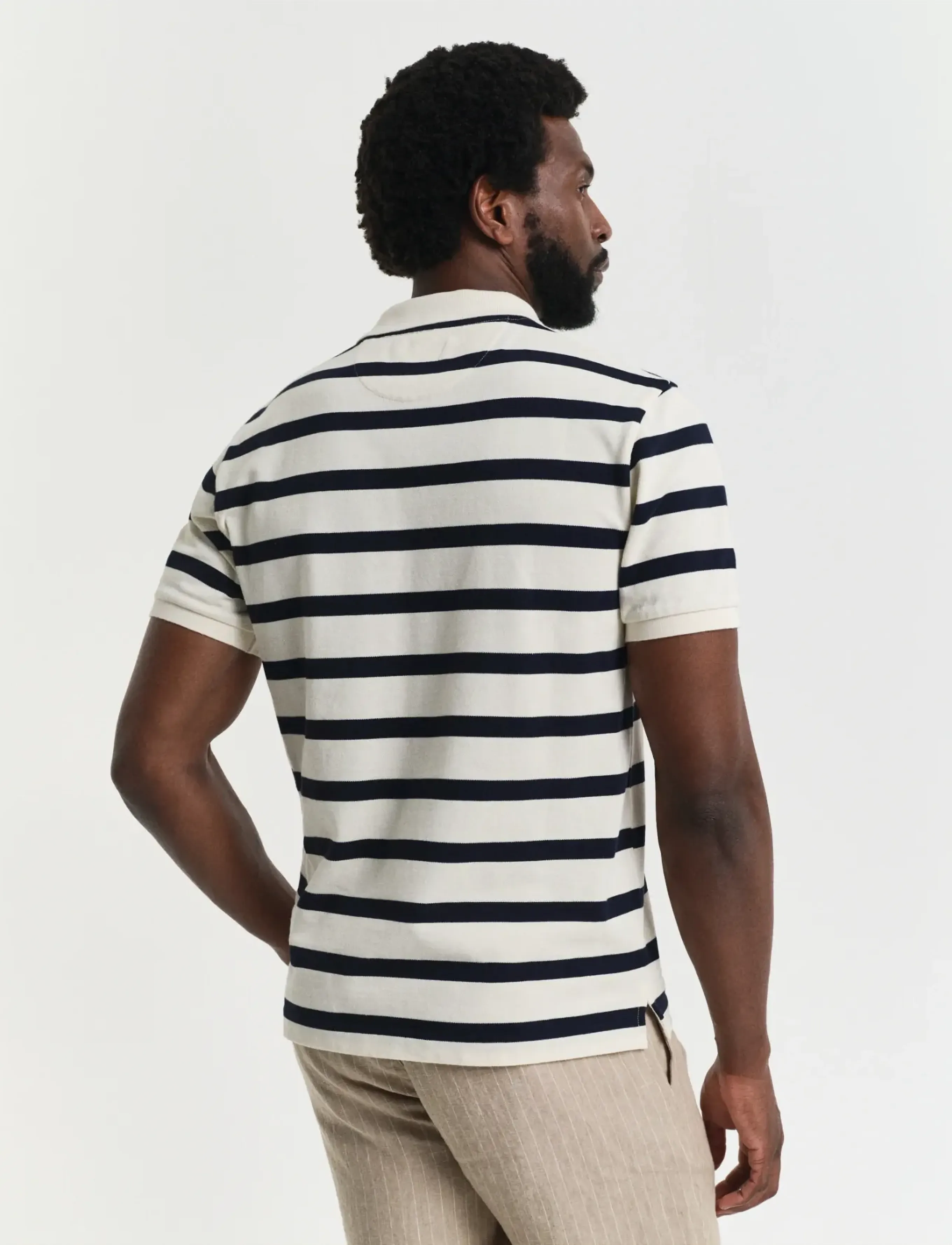 Gant - STRIPED POLO - kortärmade pikéer - cream - 3