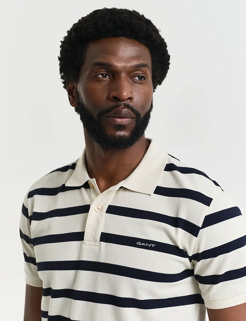 GANT - STRIPED POLO - kurzärmelig - cream - 4