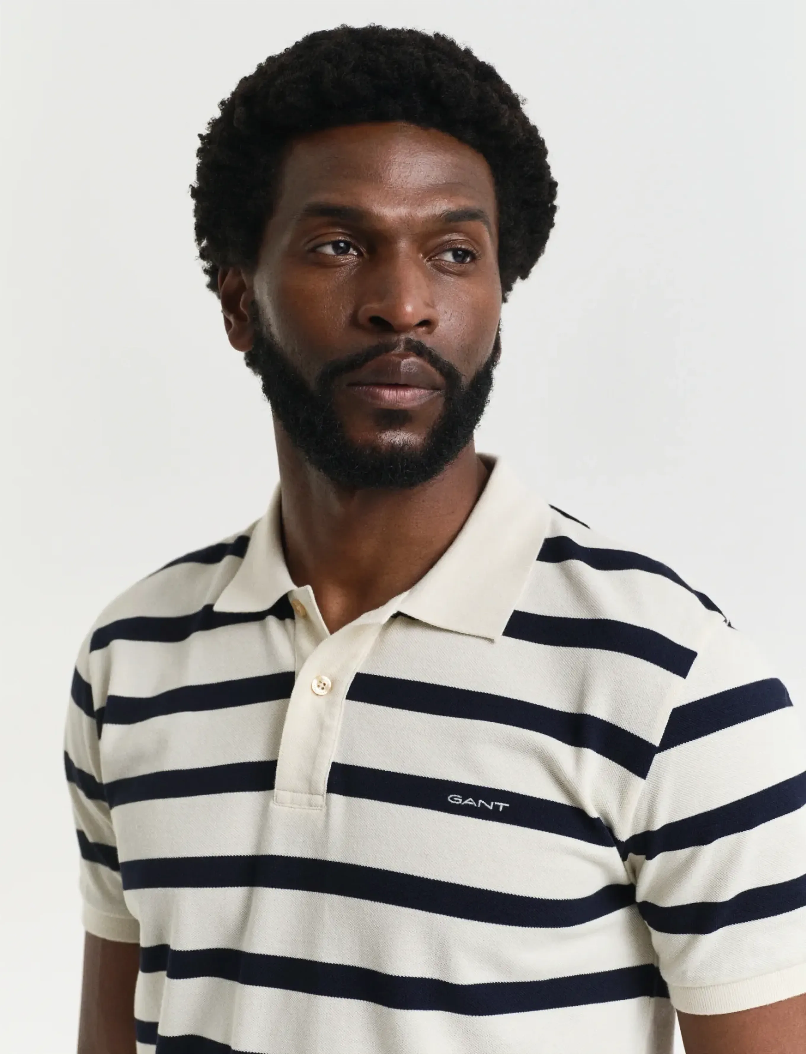 Gant - STRIPED POLO - kortärmade pikéer - cream - 4