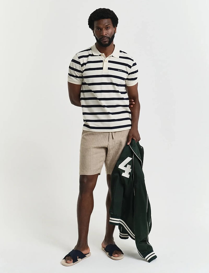 GANT - STRIPED POLO - kurzärmelig - cream - 5