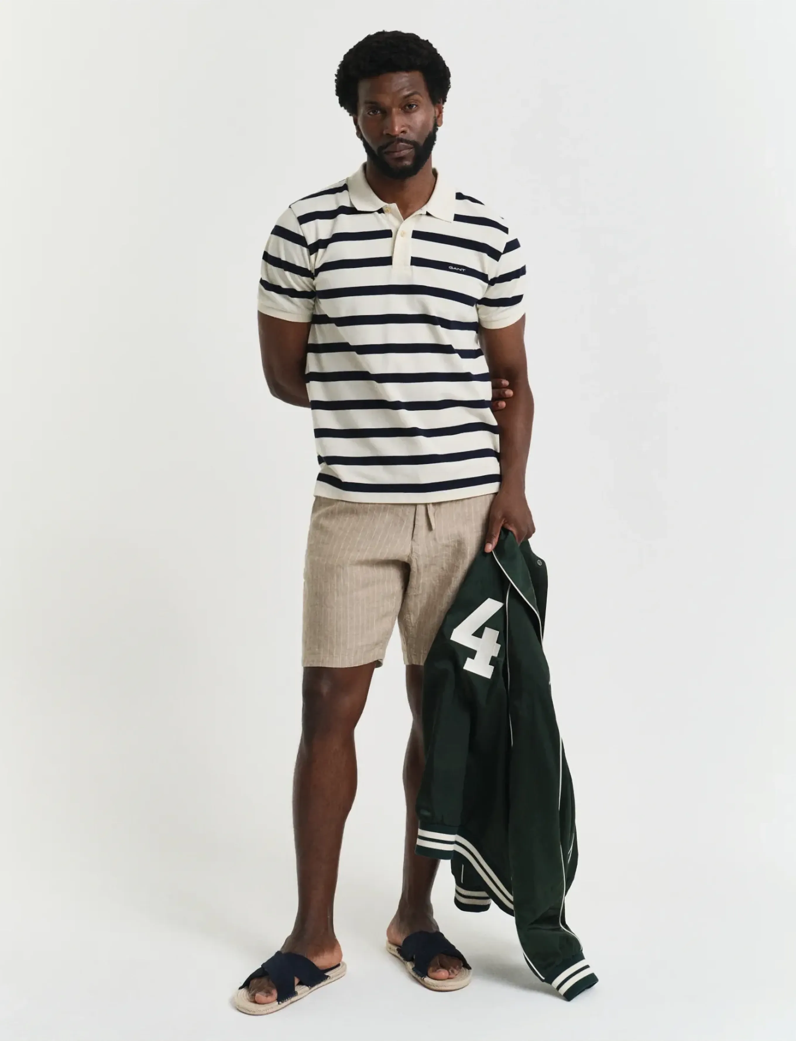 Gant - STRIPED POLO - kortärmade pikéer - cream - 5