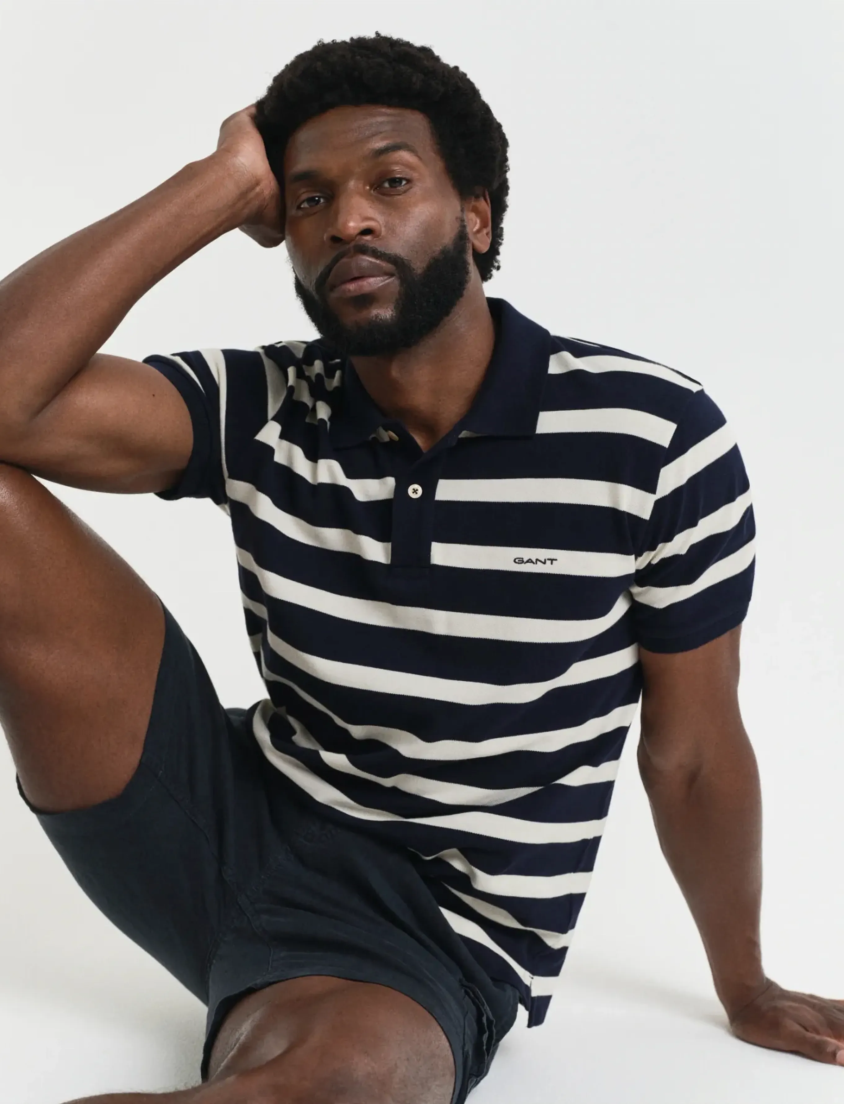 GANT STRIPED POLO - Uued tooted - EVENING BLUE / navy