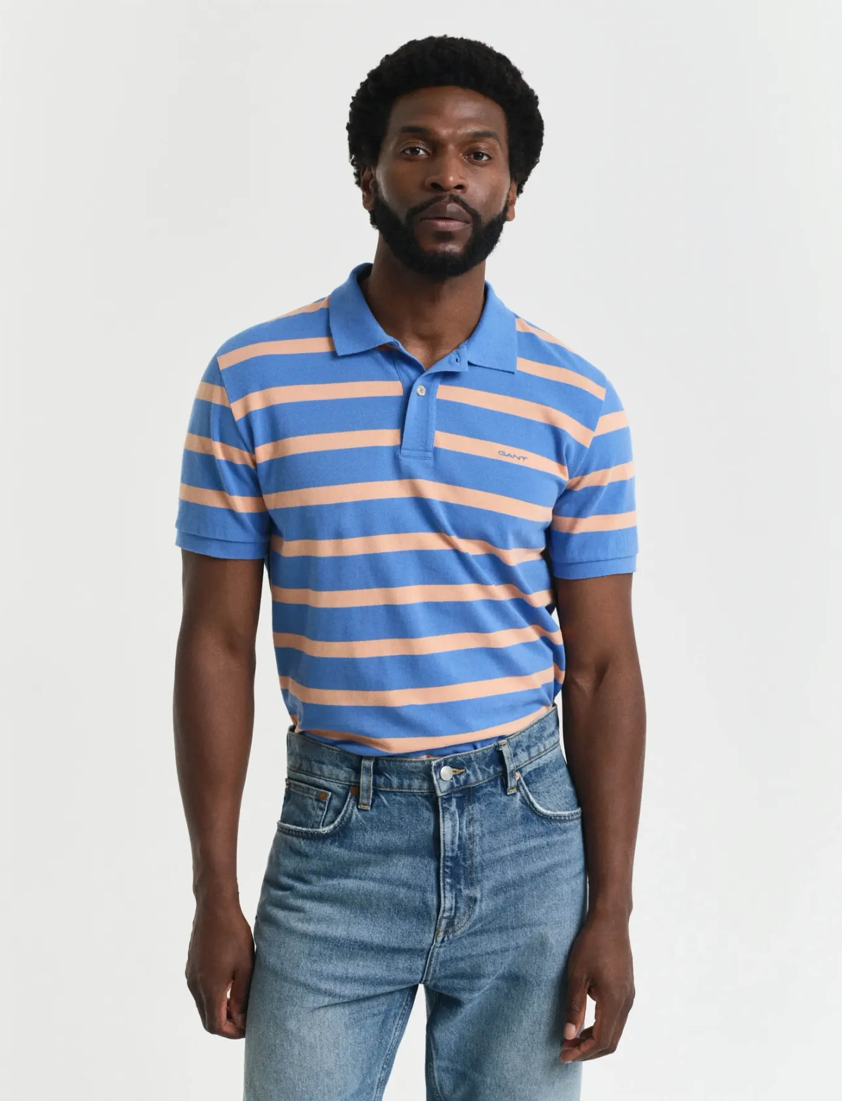 GANT STRIPED POLO - Clothing - PERFECT BLUE / blue