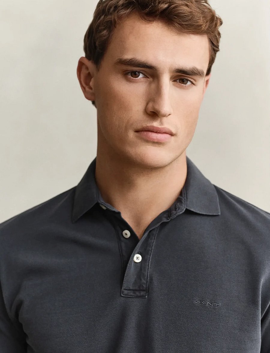 Gant - SUNFADED SS POLO - short-sleeved polos - black - 3
