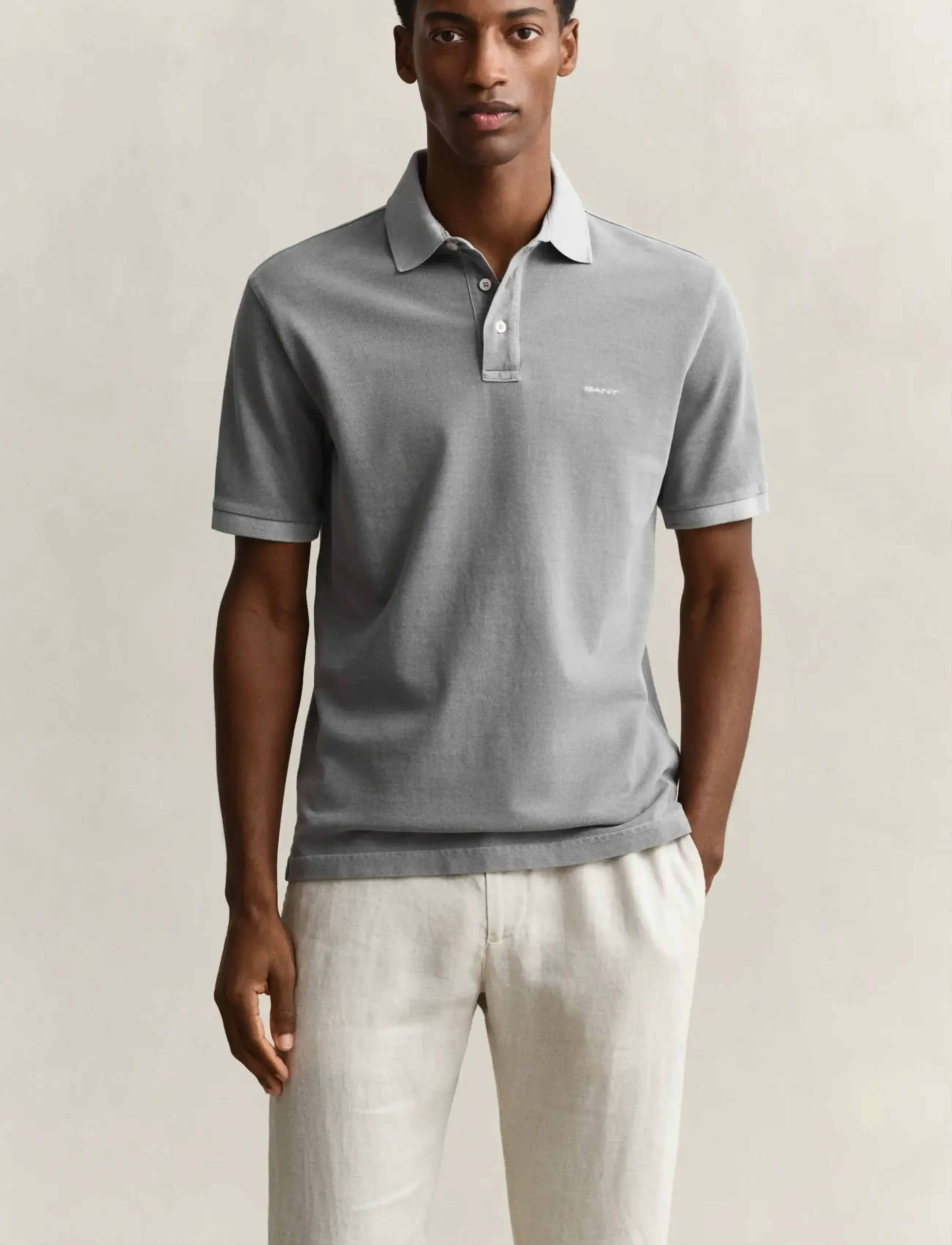 GANT SUNFADED SS POLO - Pikeepaidat - CERAMIC GREY / grey