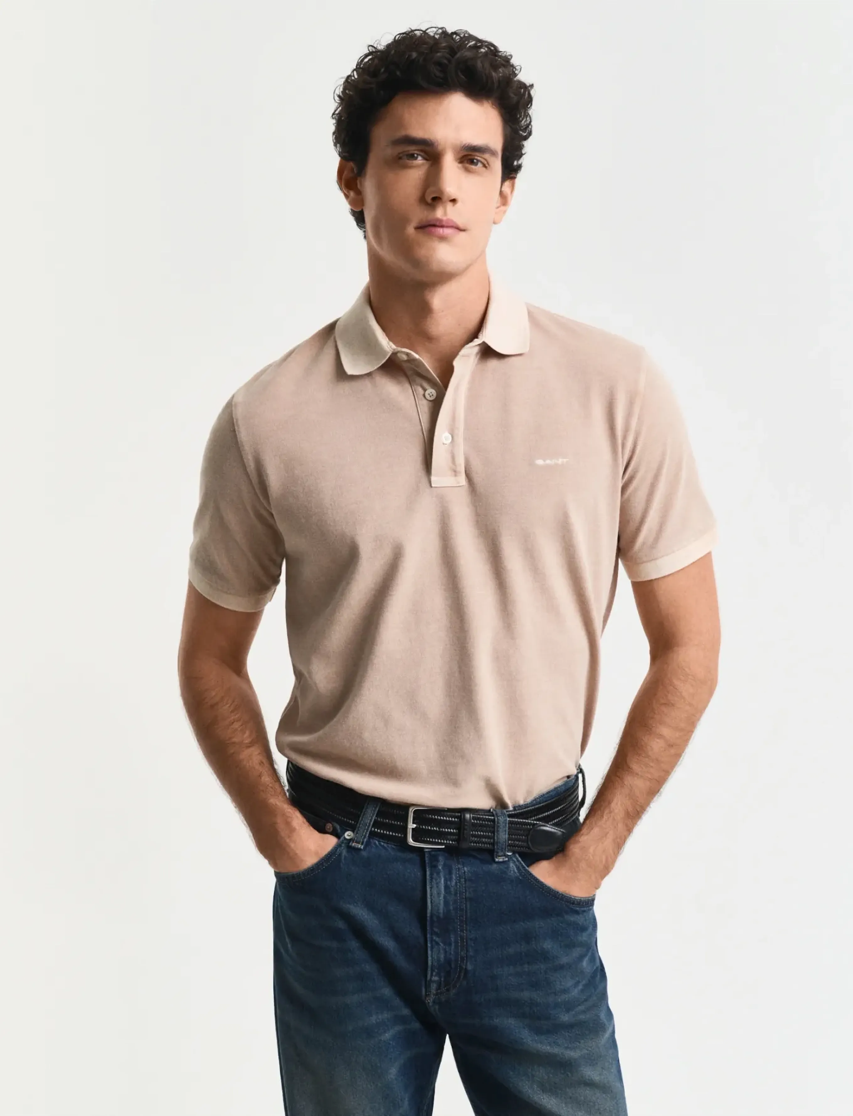 Gant Sunfaded Ss Polo, XL, Polos, Beige - Short-sleeved, Männerswear