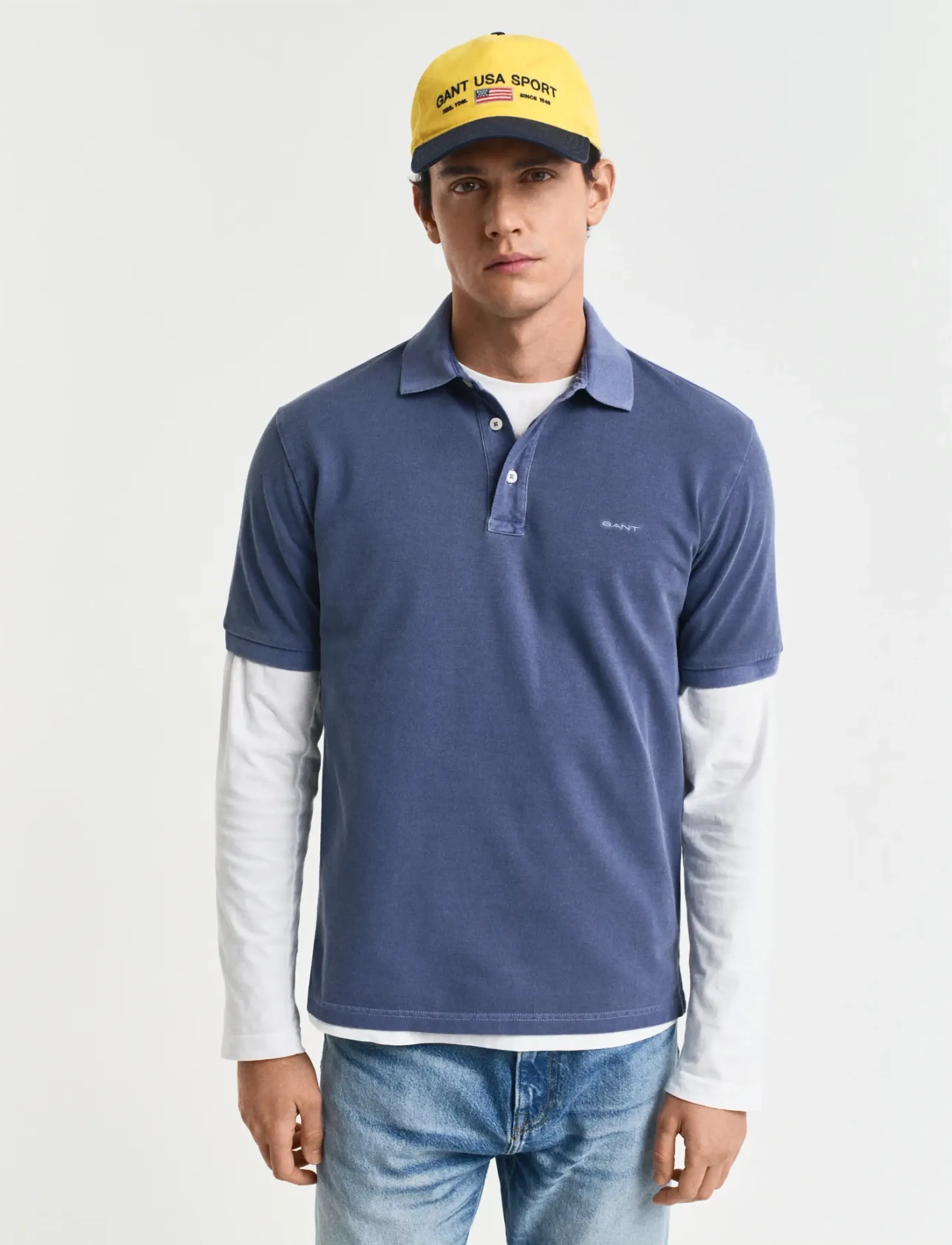 GANT SUNFADED SS POLO - Kortärmade pikéer - DUSTY NAVY / navy