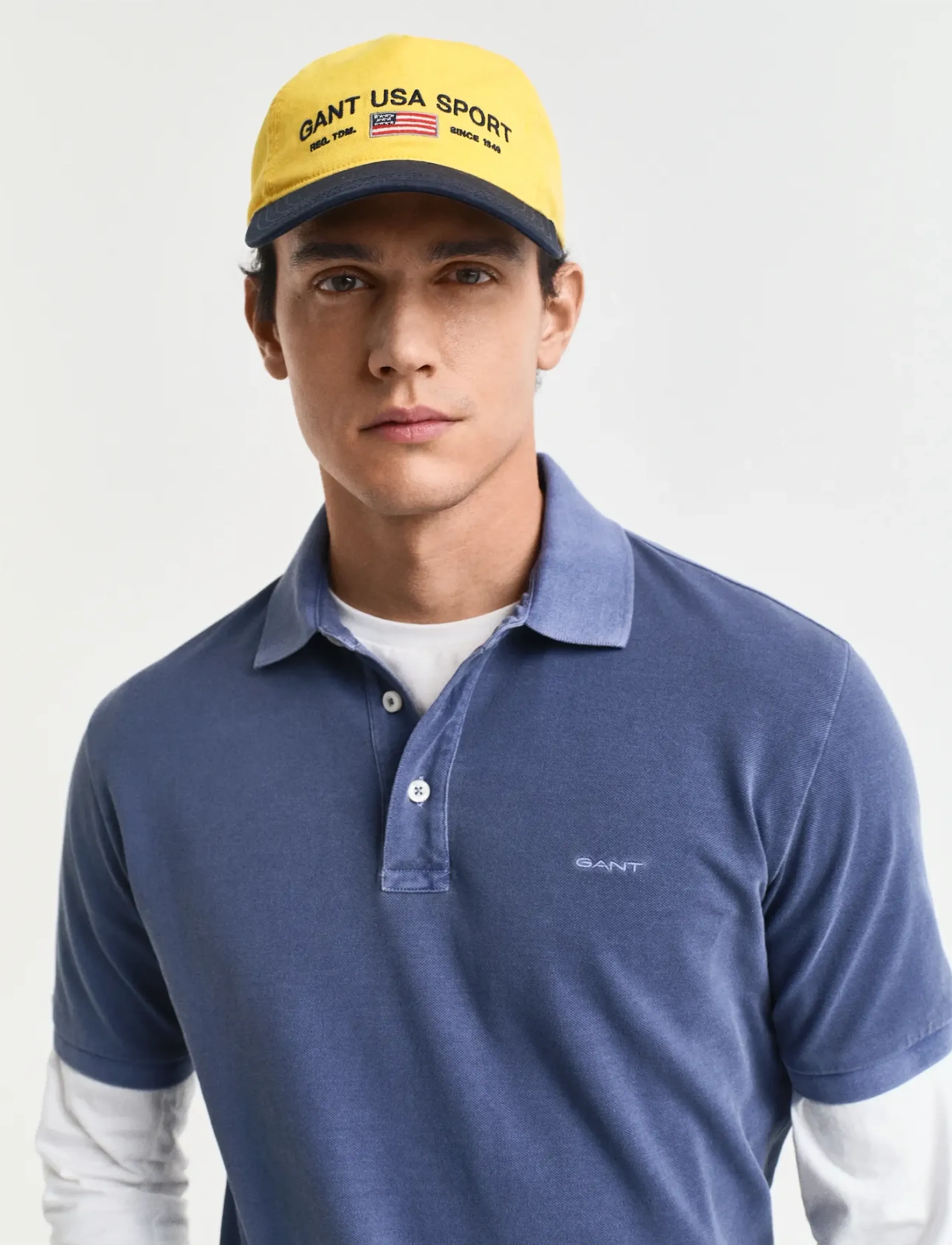 Gant - SUNFADED SS POLO - kortærmede poloer - dusty navy - 4