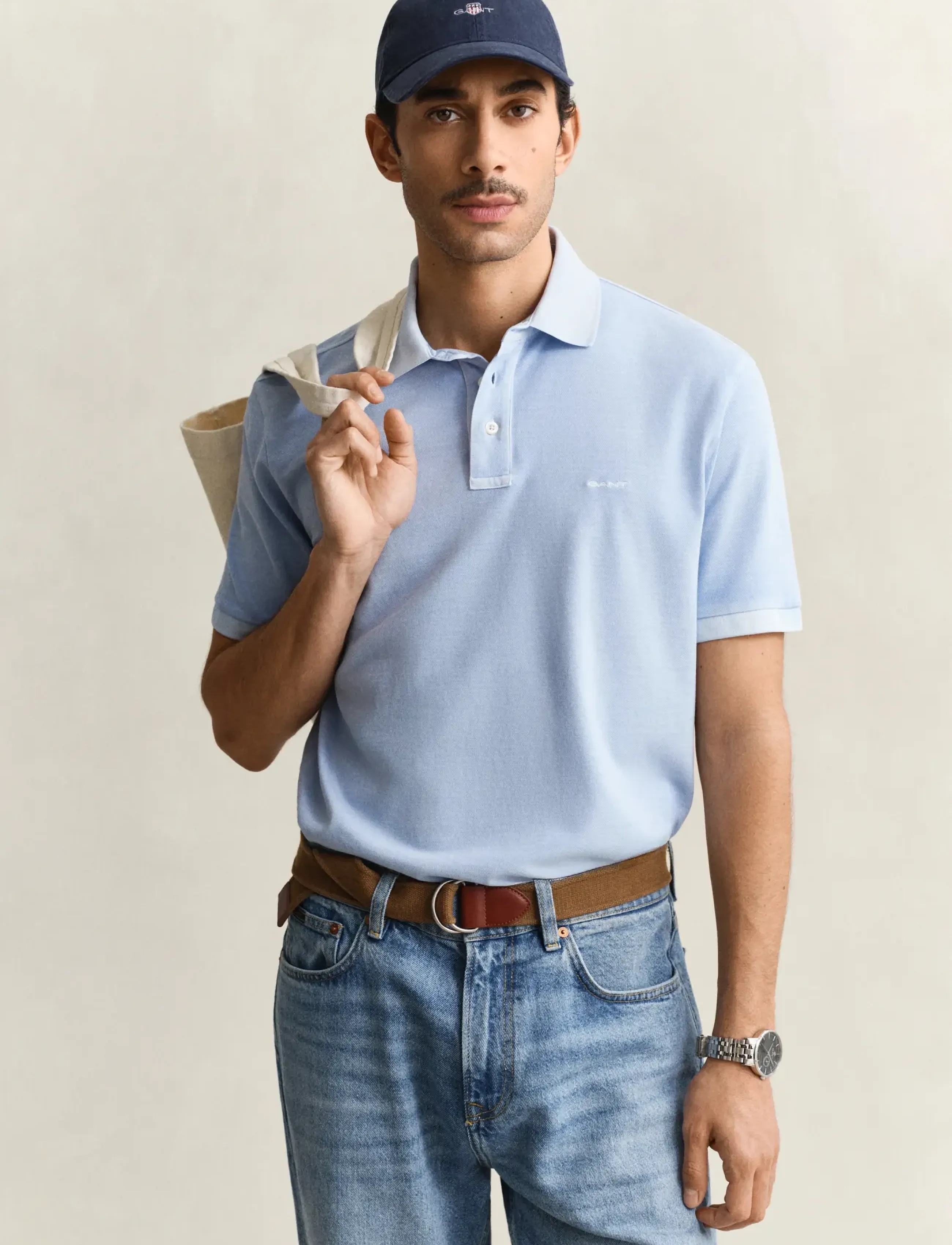 Gant Sunfaded Ss Polo, L, Polos, Blau - Short-sleeved, Männerswear