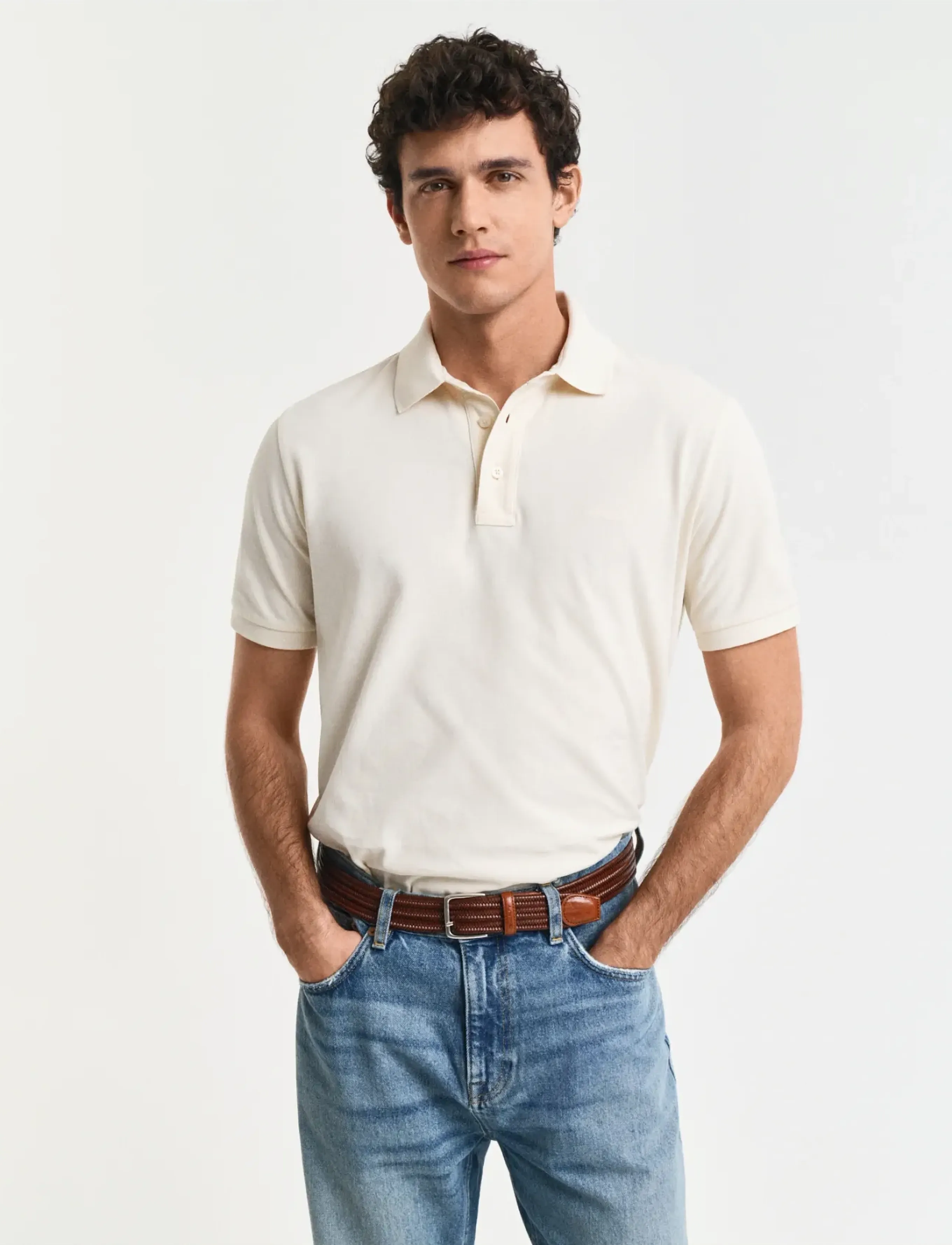 GANT SUNFADED SS POLO - Pikéer - IVORY WHITE / cream
