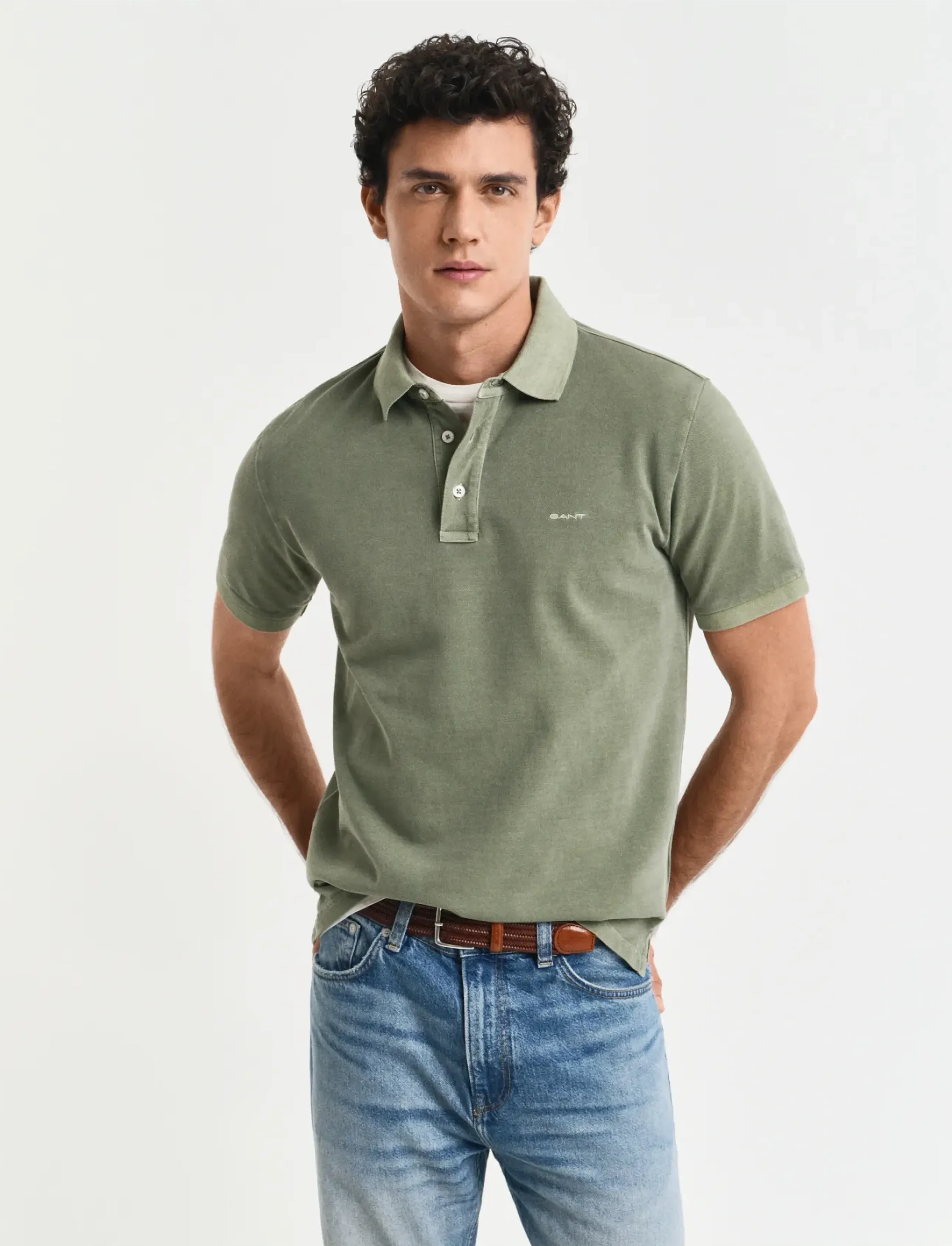 GANT SUNFADED SS POLO - Urlaubsfavoriten - KALAMATA GREEN / khaki/green