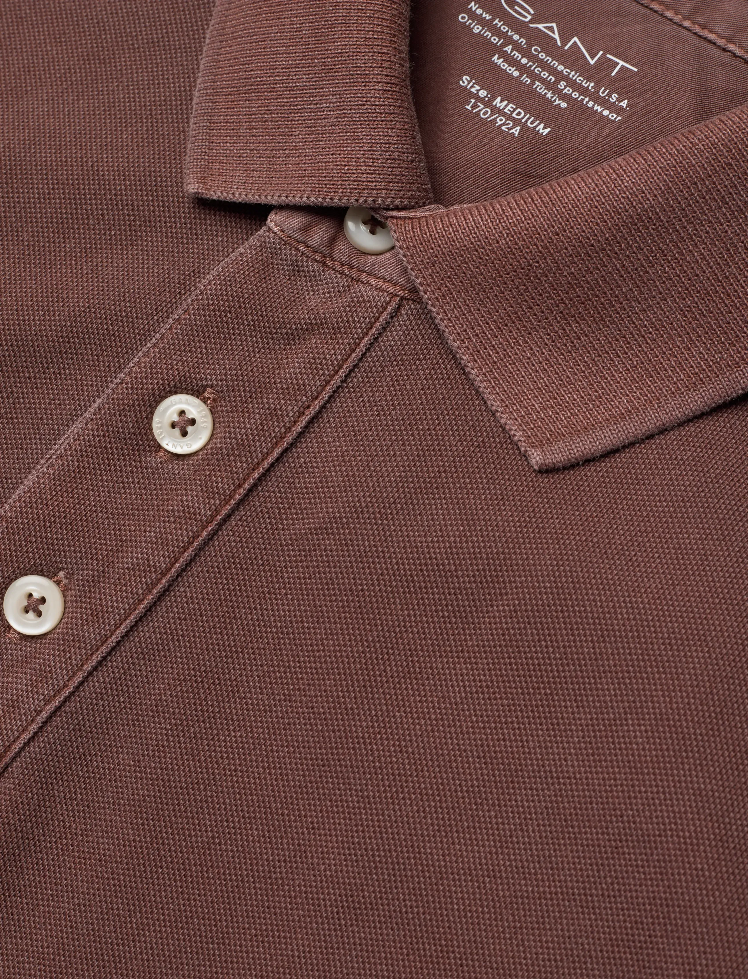 Gant - SUNFADED SS POLO - short-sleeved polos - mahogany brown - 5