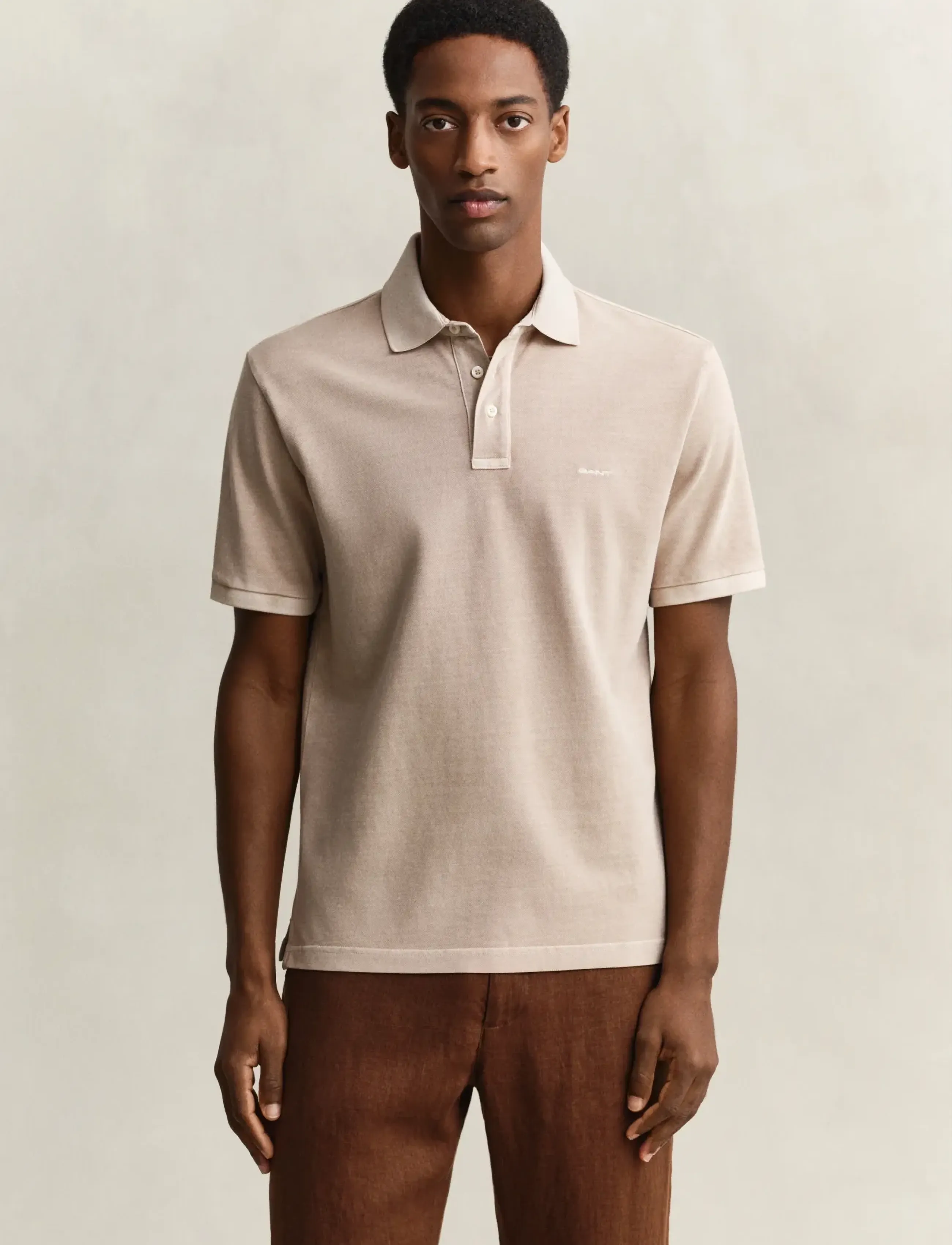 Gant Sunfaded Ss Polo, XL, Polos, Beige - Short-sleeved, Männerswear