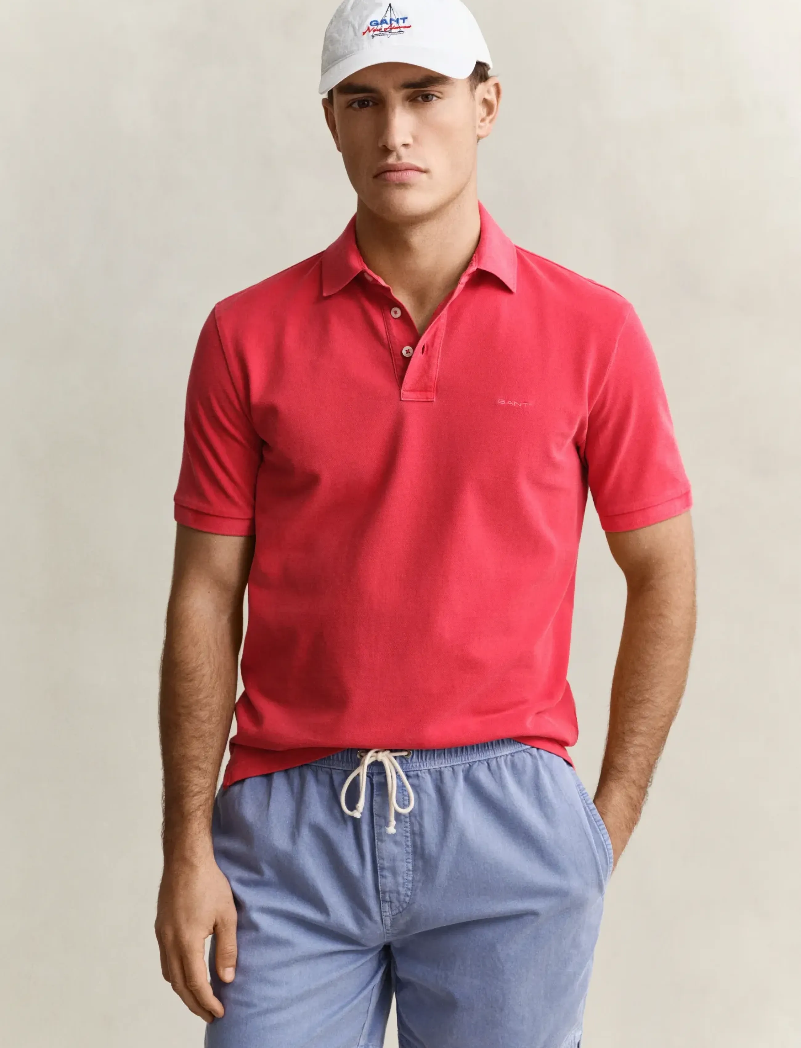 Gant Sunfaded Ss Polo, S, Polos, Rot - Short-sleeved, Männerswear