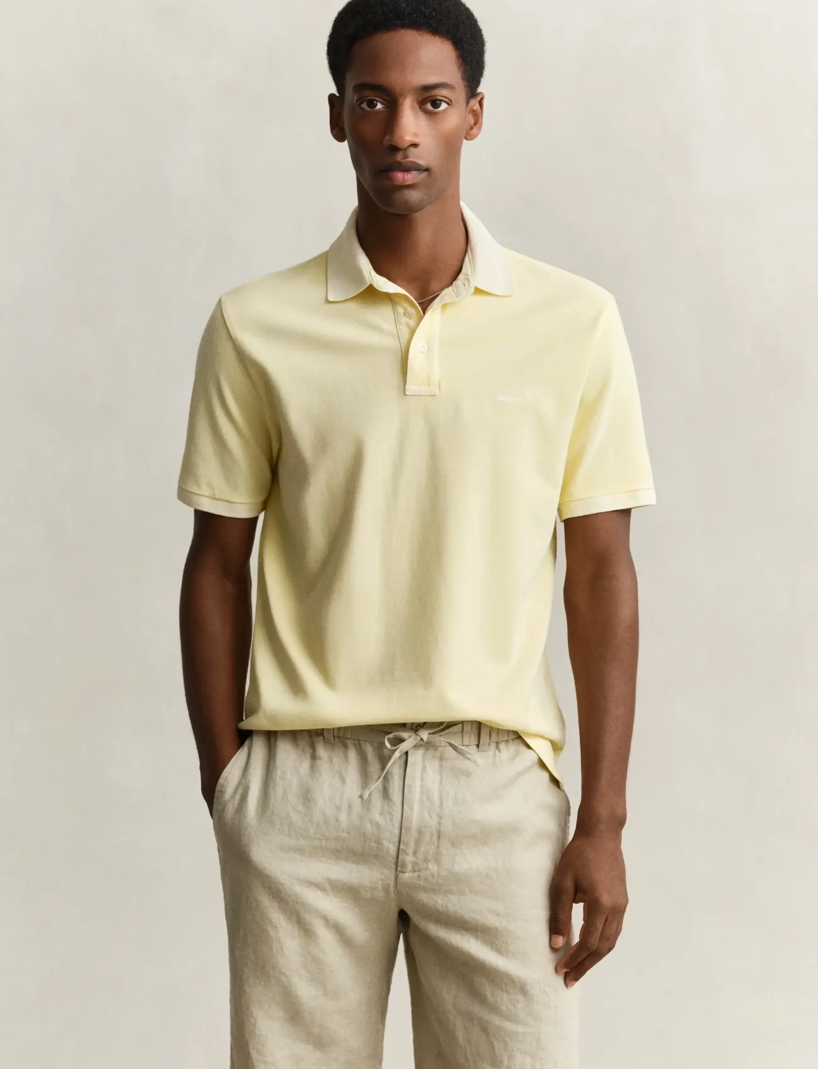 GANT SUNFADED SS POLO - GANT - VANILLA YELLOW / yellow