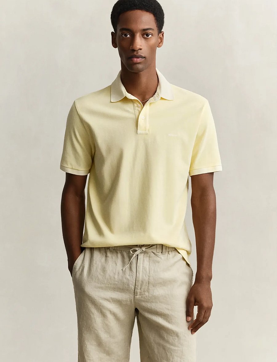 Gant - SUNFADED SS POLO - lühikeste varrukatega polod - vanilla yellow - 0