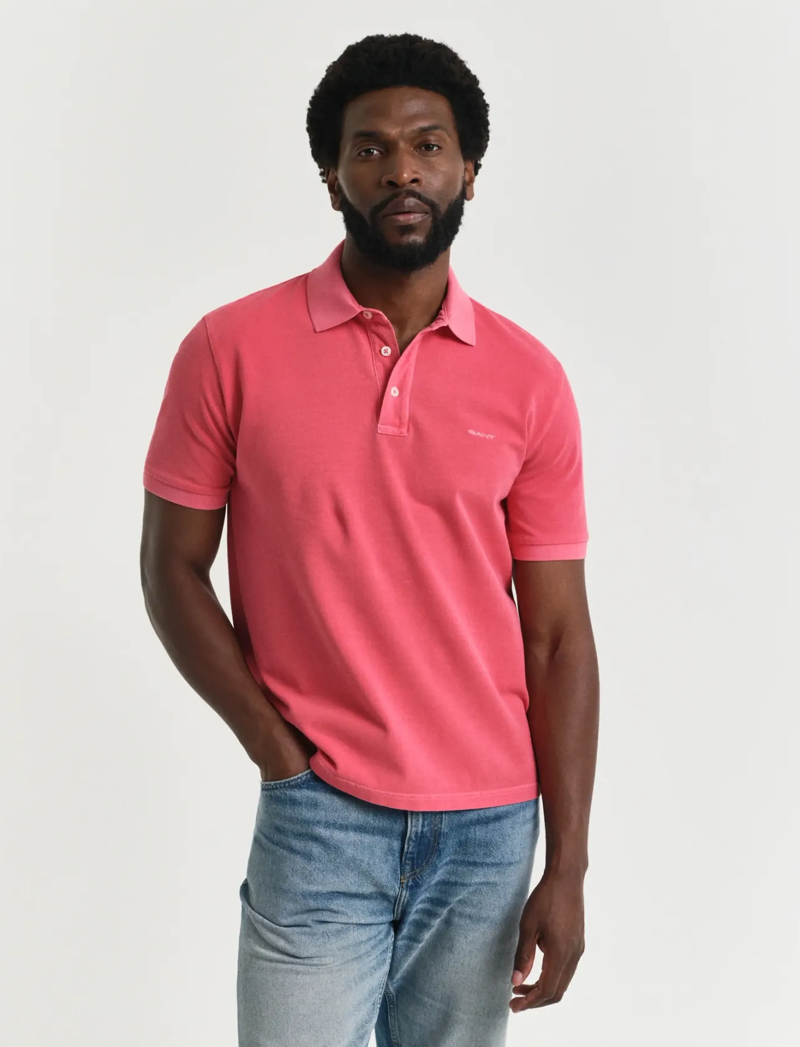 Gant SUNFADED SS POLO - Gant - WATERMELON RED / red