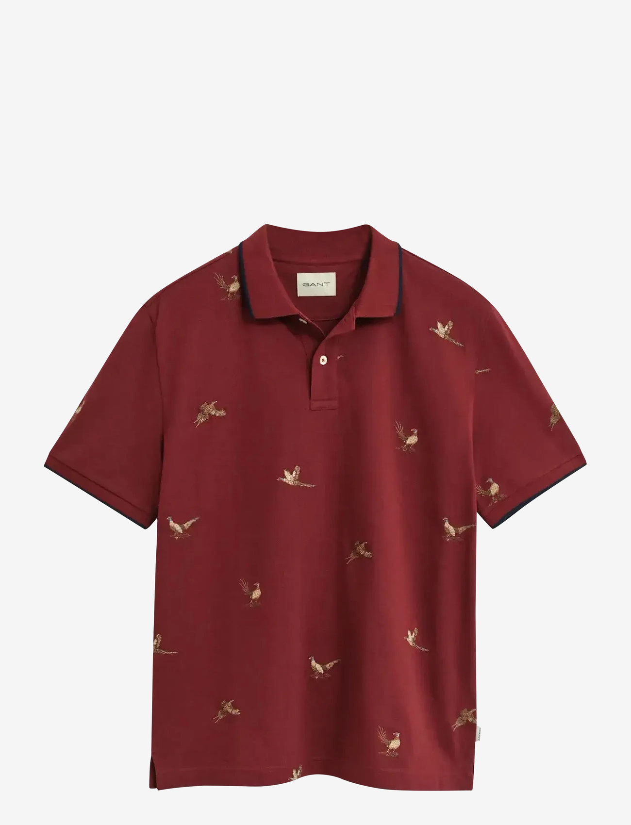 GANT - EMBROIDERED SS POLO - kortærmede poloer - plumped red - 1
