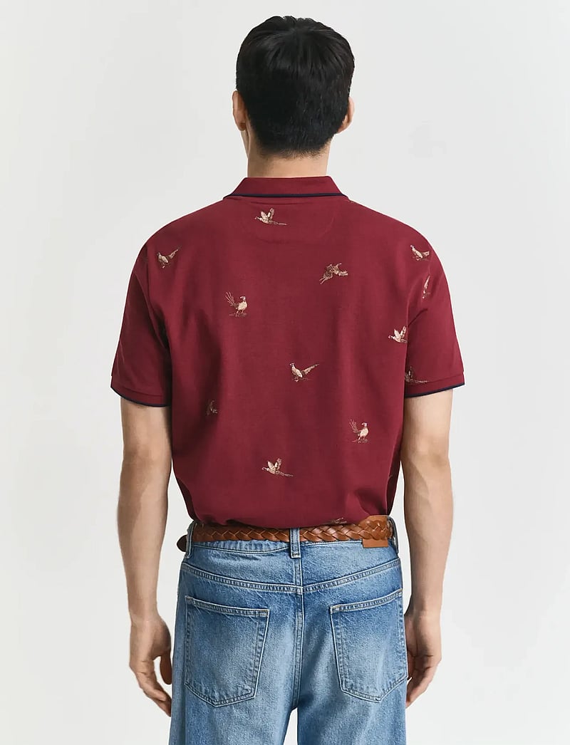 GANT - EMBROIDERED SS POLO - kortärmade pikéer - plumped red - 2