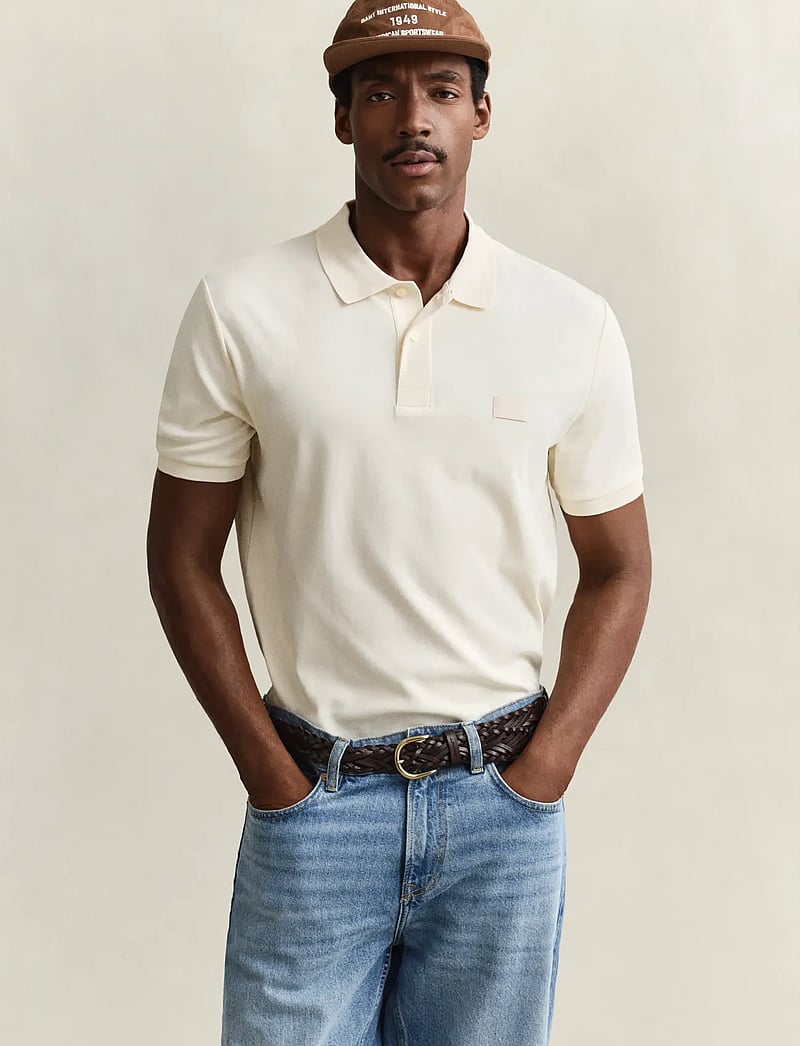 GANT - INTERLOCK SS POLO - kortærmede poloer - creamed white - 0