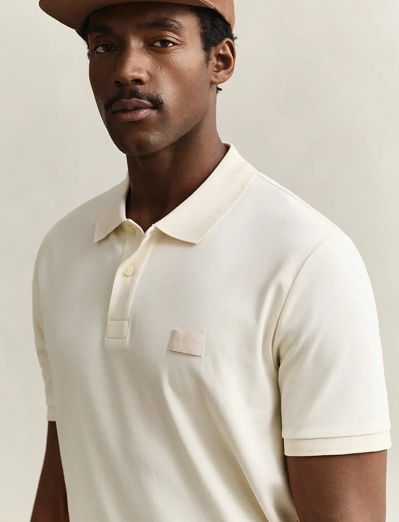 GANT - INTERLOCK SS POLO - kortærmede poloer - creamed white - 3