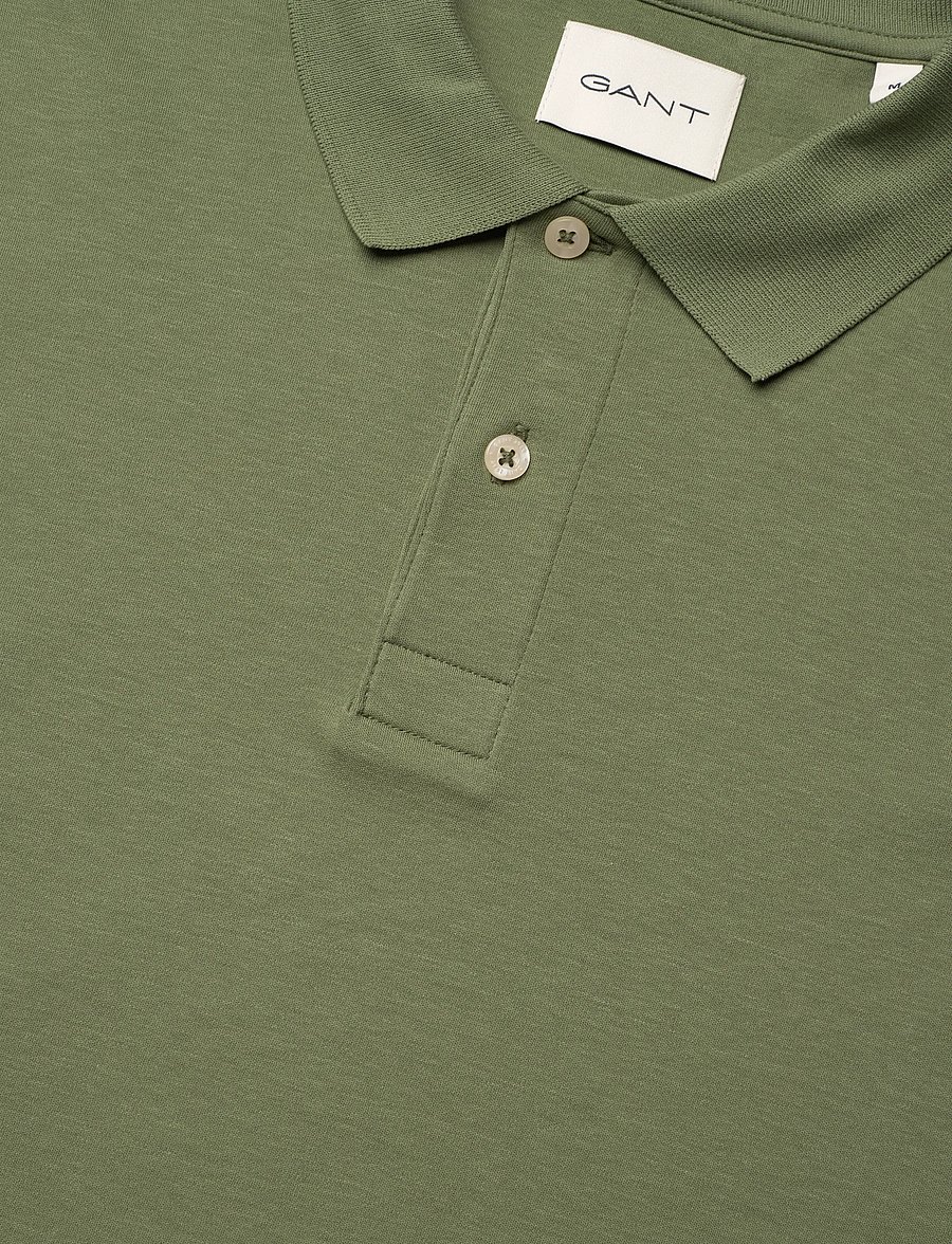 Gant - INTERLOCK SS POLO - kortærmede poloer - dry herb green - 5